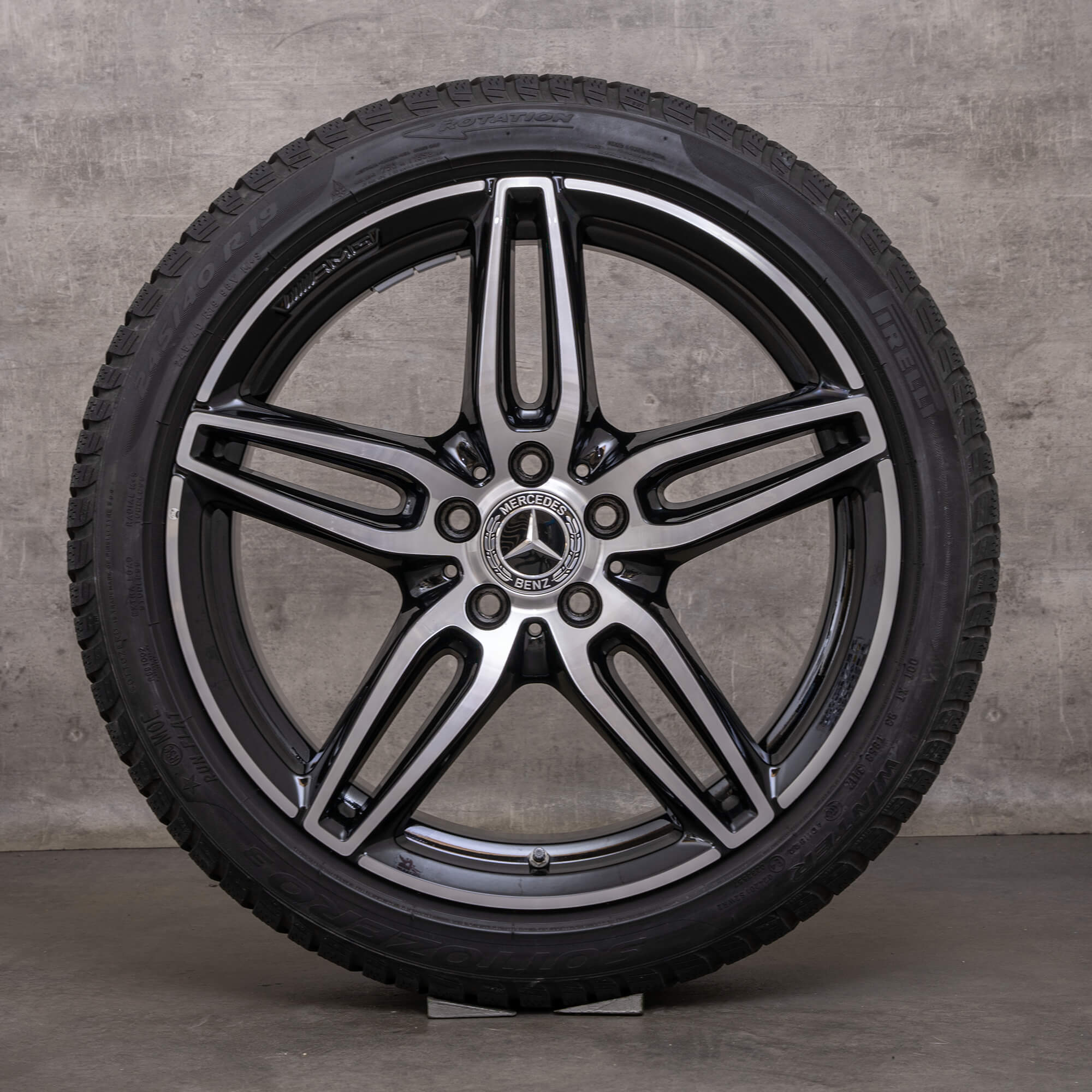 Orijinal Mercedes Benz E-Serisi AMG kış jantları 19 inç W213 S213 C238 A238 jantlar A2134012000 siyah parlak tornalanmış