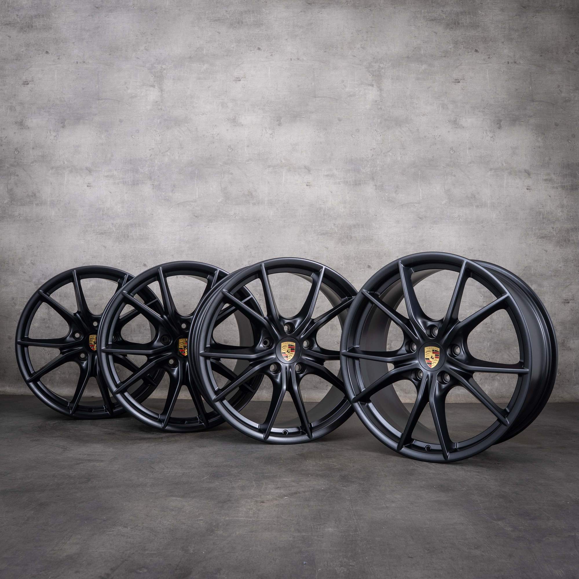 Alkuperäiset Porsche 991 II -vanteet 20 tuumaa Carrera 99136271000 99136276002 mattamusta