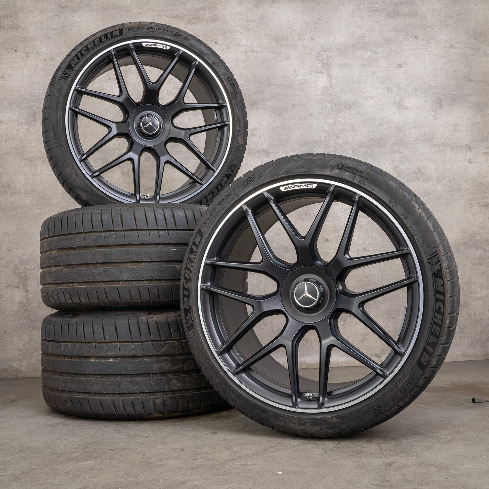 Originální alu kola Mercedes Benz AMG GT 43 53 63 S 21 palců X290 4 Door Sommerrder A2904010800 A2904010900 černá saténová povrchová úprava