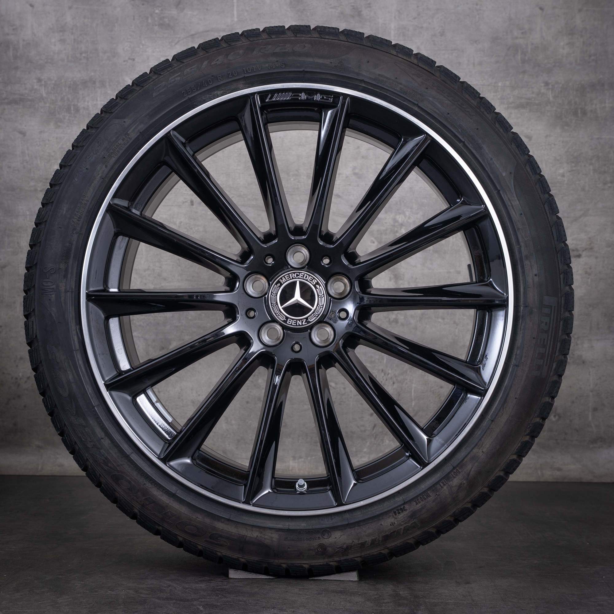 Original Mercedes Benz S-Klasse AMG Winterräder 20 Zoll W223 Felgen A2234011500 schwarz glanzgedreht