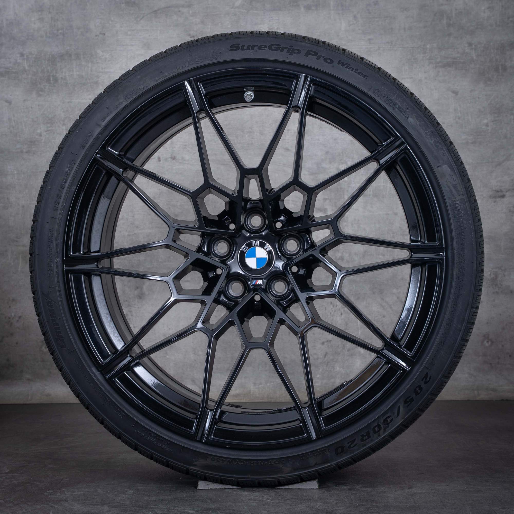 Oryginalne BMW M2 M3 M4 koła zimowe 19 20 cali G87 G80 G81 G82 G83 felgi stylizacja 826 M 8093838 8093839 czarny błyszczący