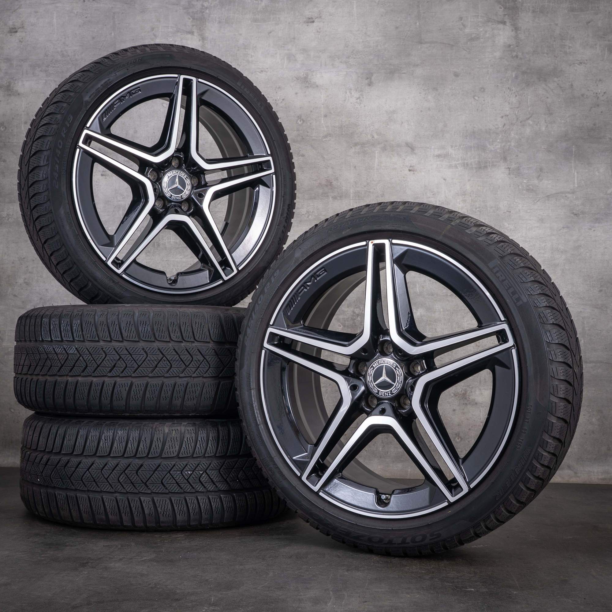 Original Mercedes Benz CLS 53 AMG 4Matic Winterräder 19 Zoll C257 Felgen A2574013000 A2574011500 schwarz glanzgedreht