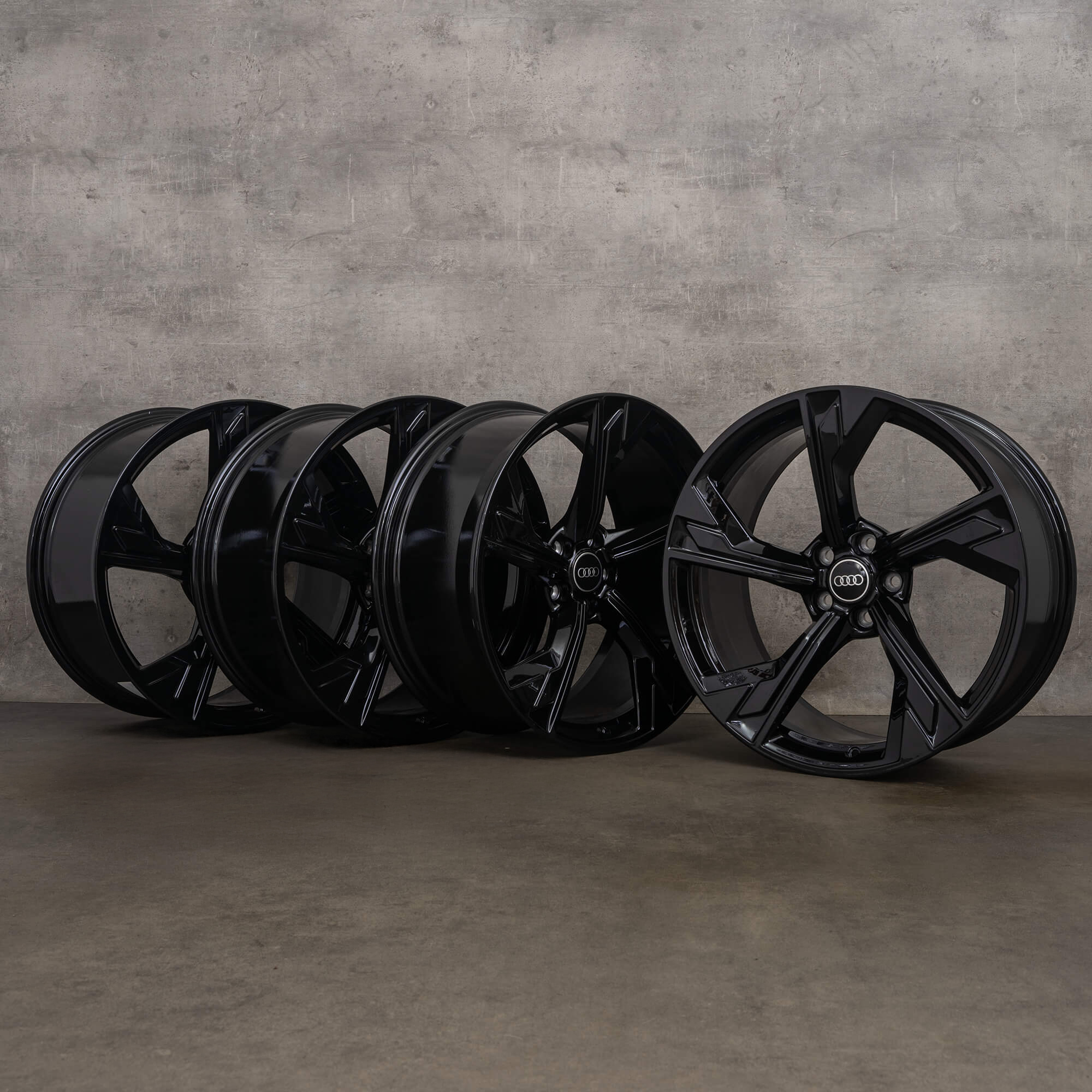Jantes Audi RS4 RS5 genuínas de 20 polegadas B9 8W F5 Flag 8W0601025DT preto alto brilho NOVO