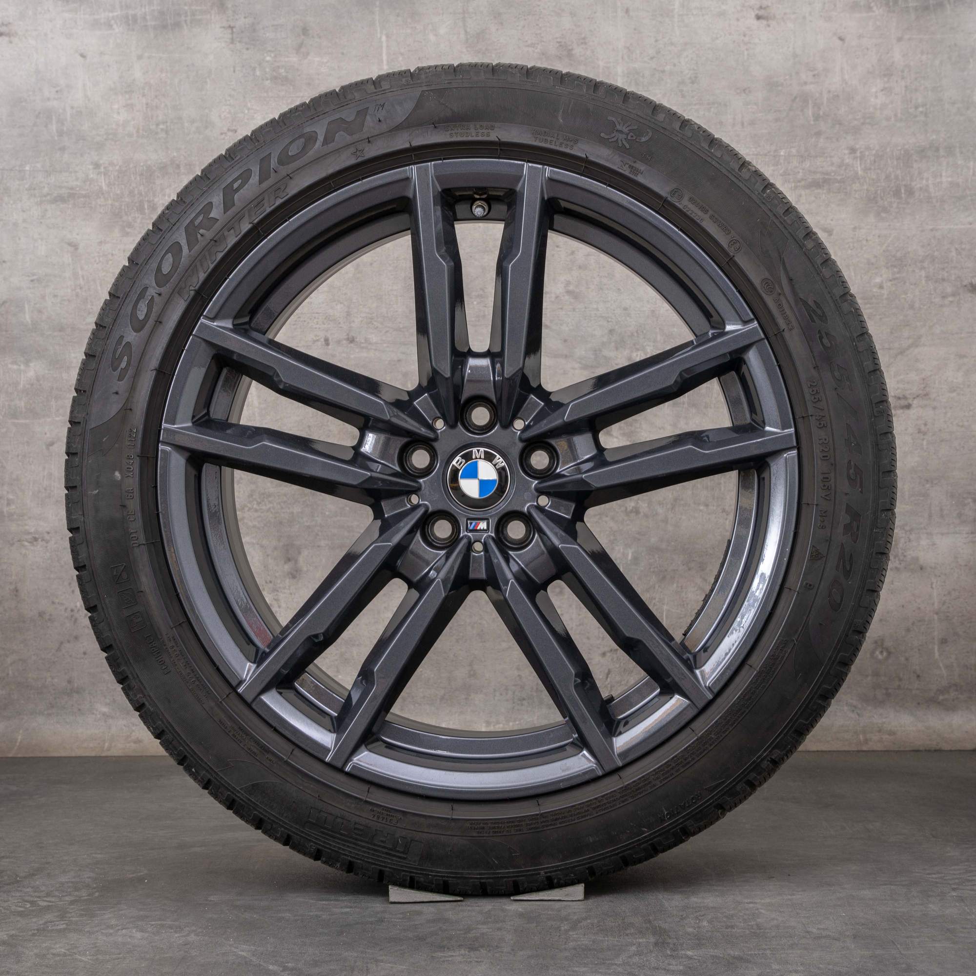 Oryginalne koła zimowe BMW X3M X4M 20 cali F97 F98 felgi stylizacja 764 M 8059723 8059724 orbit szary połysk