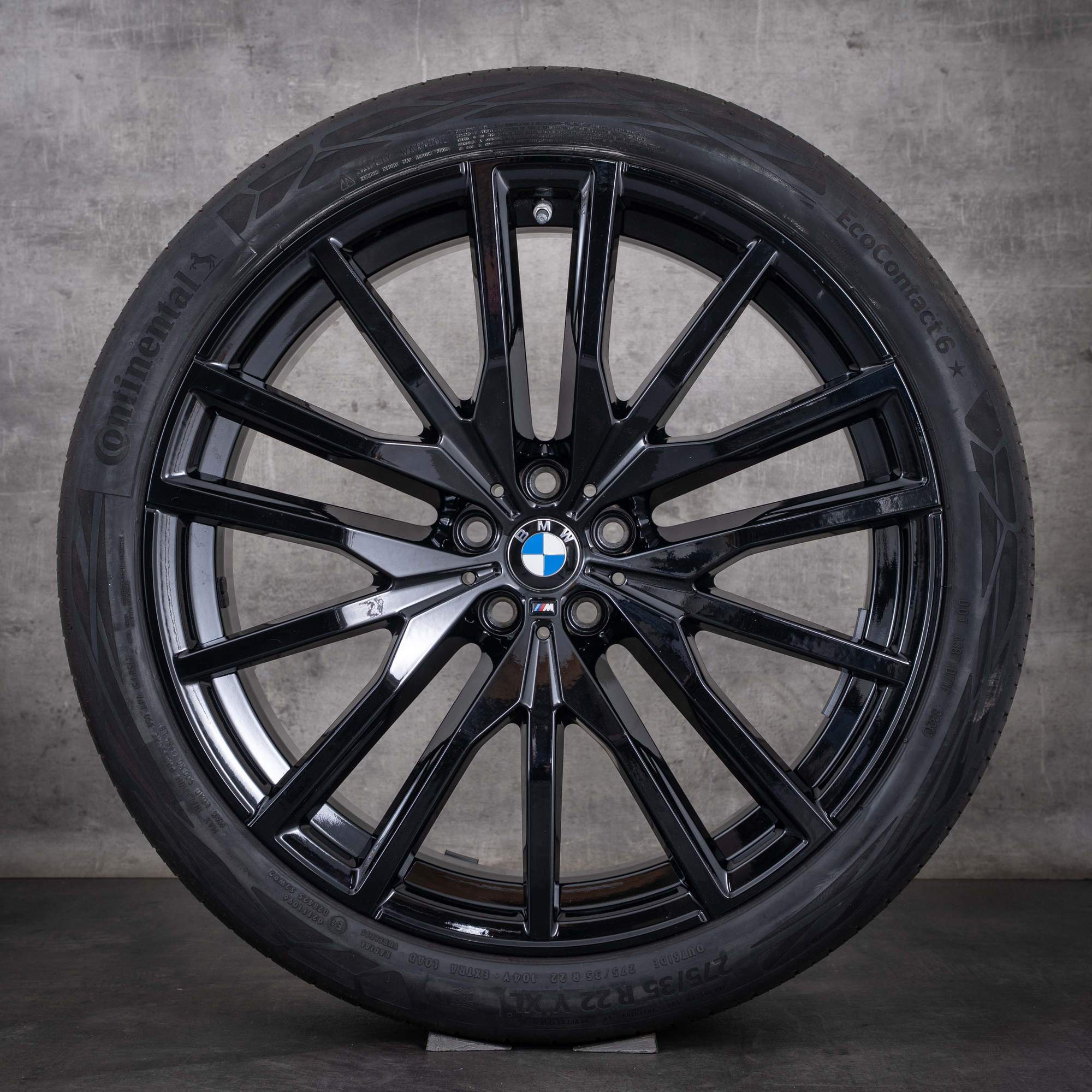 OEM BMW X5 X6 22-inch G05 G06 summer wheels Styling 742 M 8090013 8090014 Gloss Black