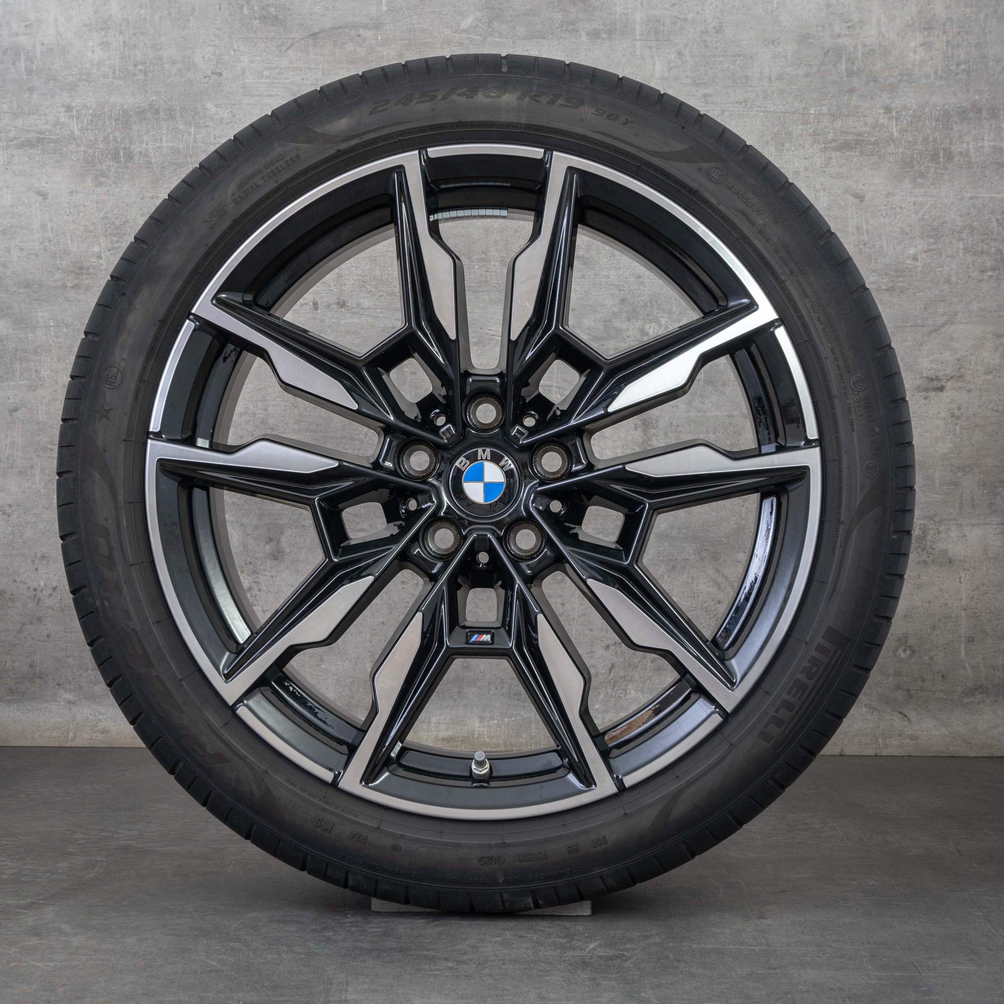 Originale BMW 4-serie i4 fælge 19 tommer G26 Gran Coupe sommerdæk styling 861 M 8089227 8089228 sort poleret