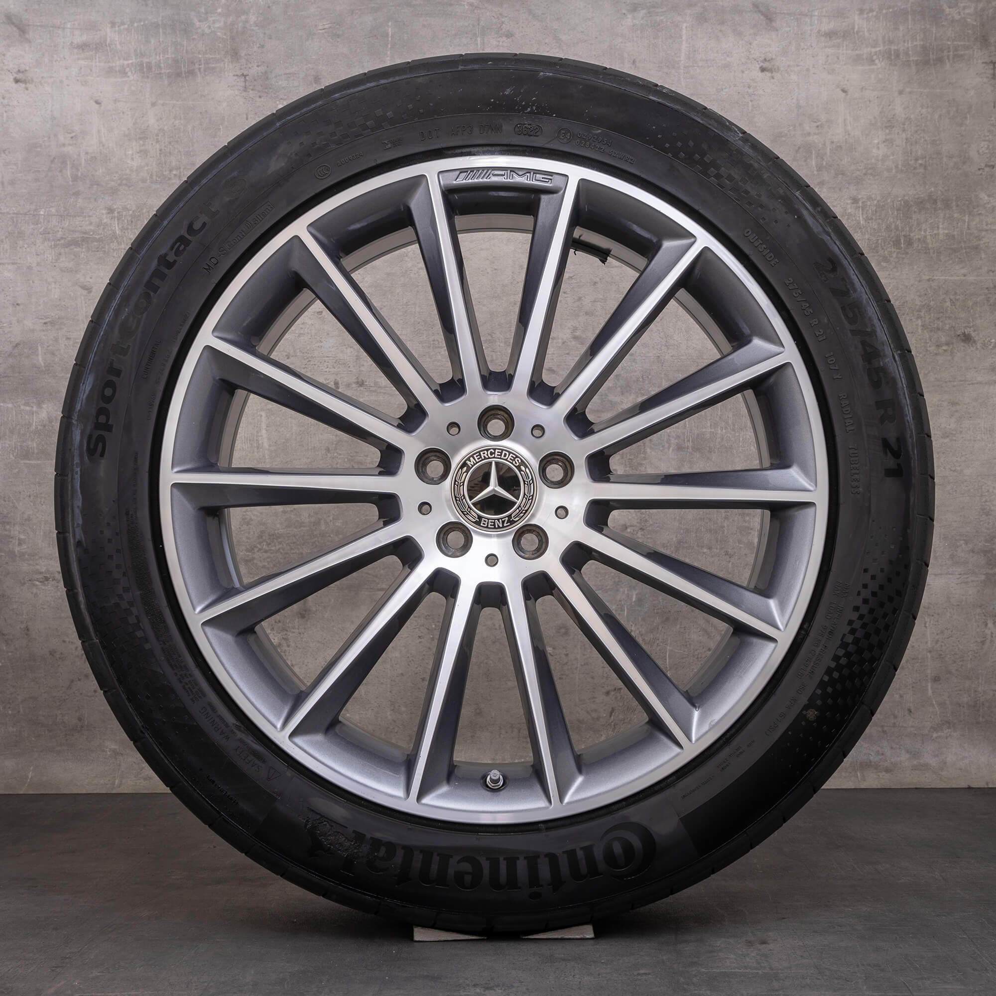 Original Mercedes Benz GLE AMG Winterräder 21 Zoll W167 V167 Felgen A1674013400 A1674013500 himalaya grey glanzgedreht