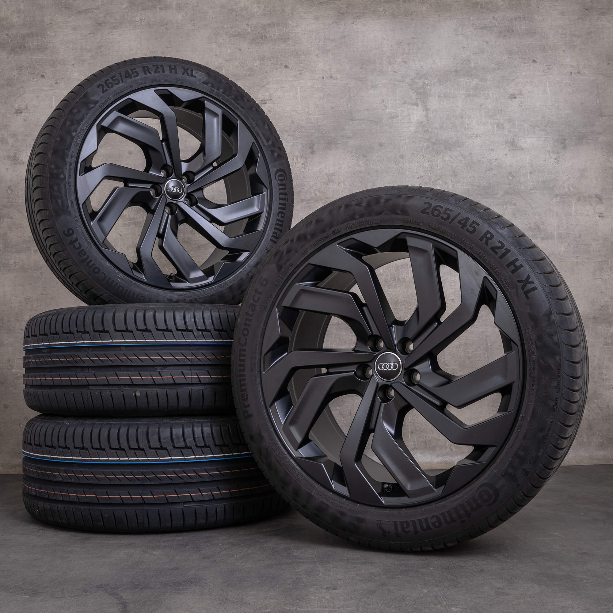 Original Audi e-tron Q8 Felgen 20 Zoll GE Sommerräder 4KE601025A Rotor schwarz matt