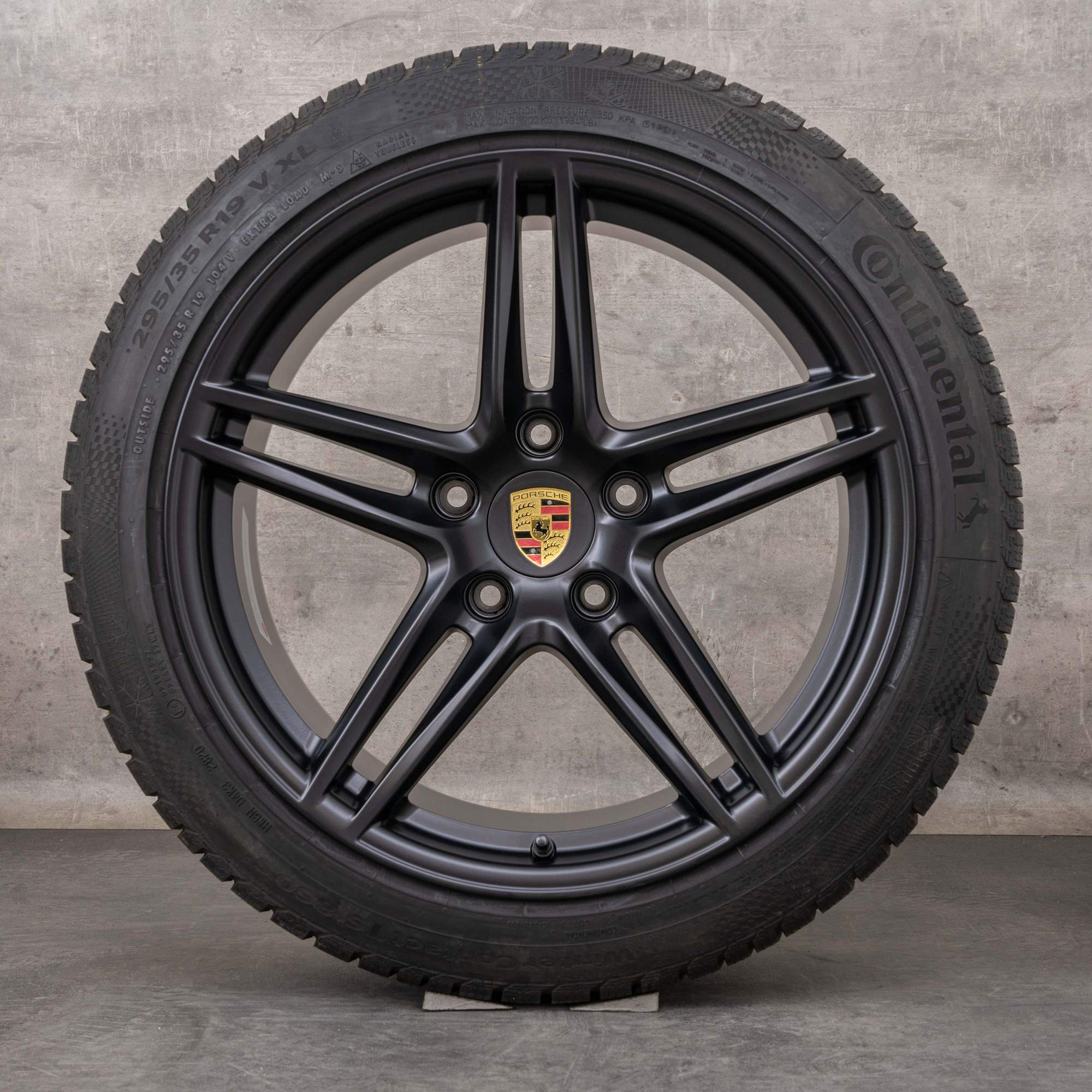 Jantes e pneus inverno originais Porsche 991 II de 19 polegadas Carrera S 4S T jantes 99136251000 99136256001 preto mate