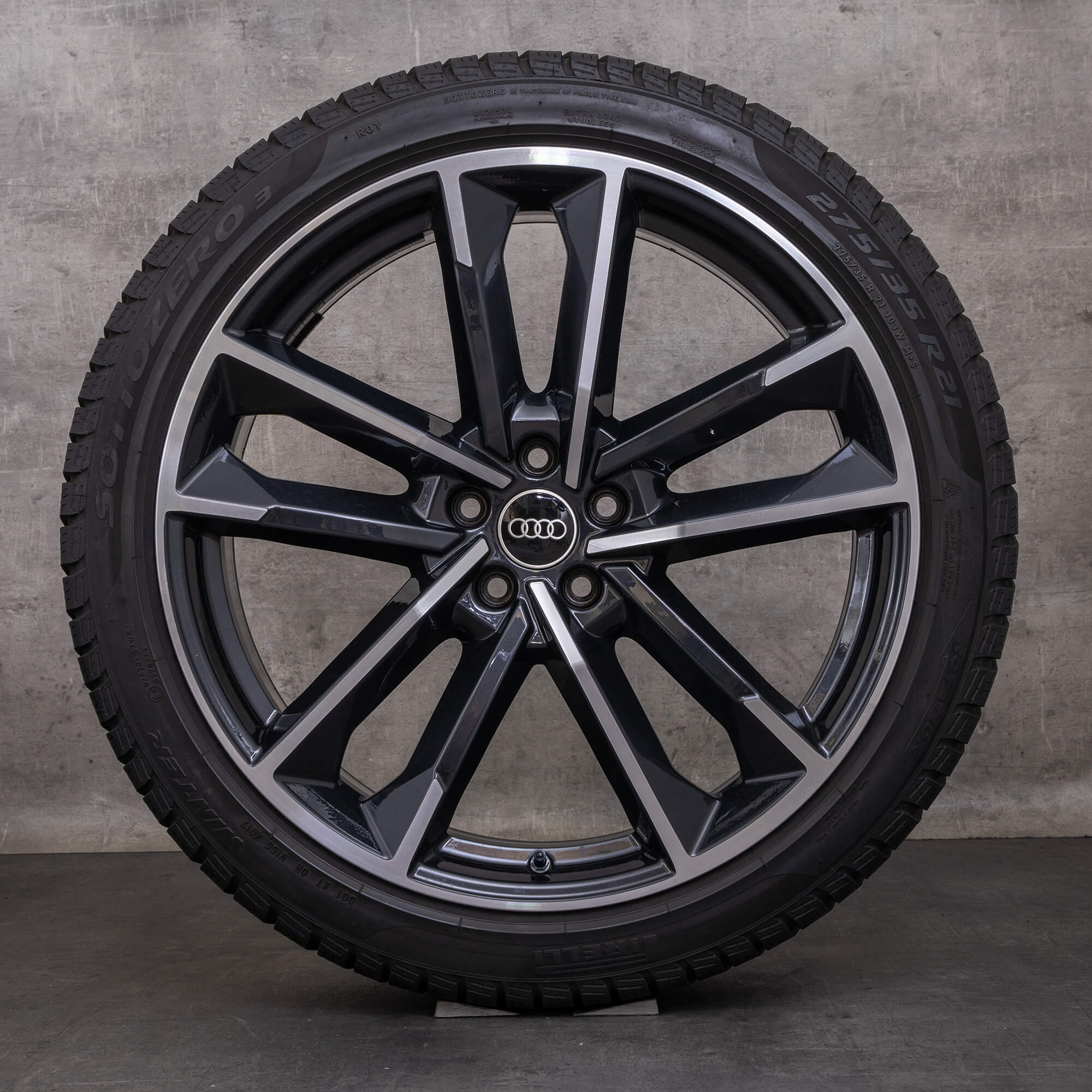 Originali Audi A7 S7 RS7 cerchi auto 21 pollici 4G C7 estivi 4G8601025AS nero lucidato frontalmente