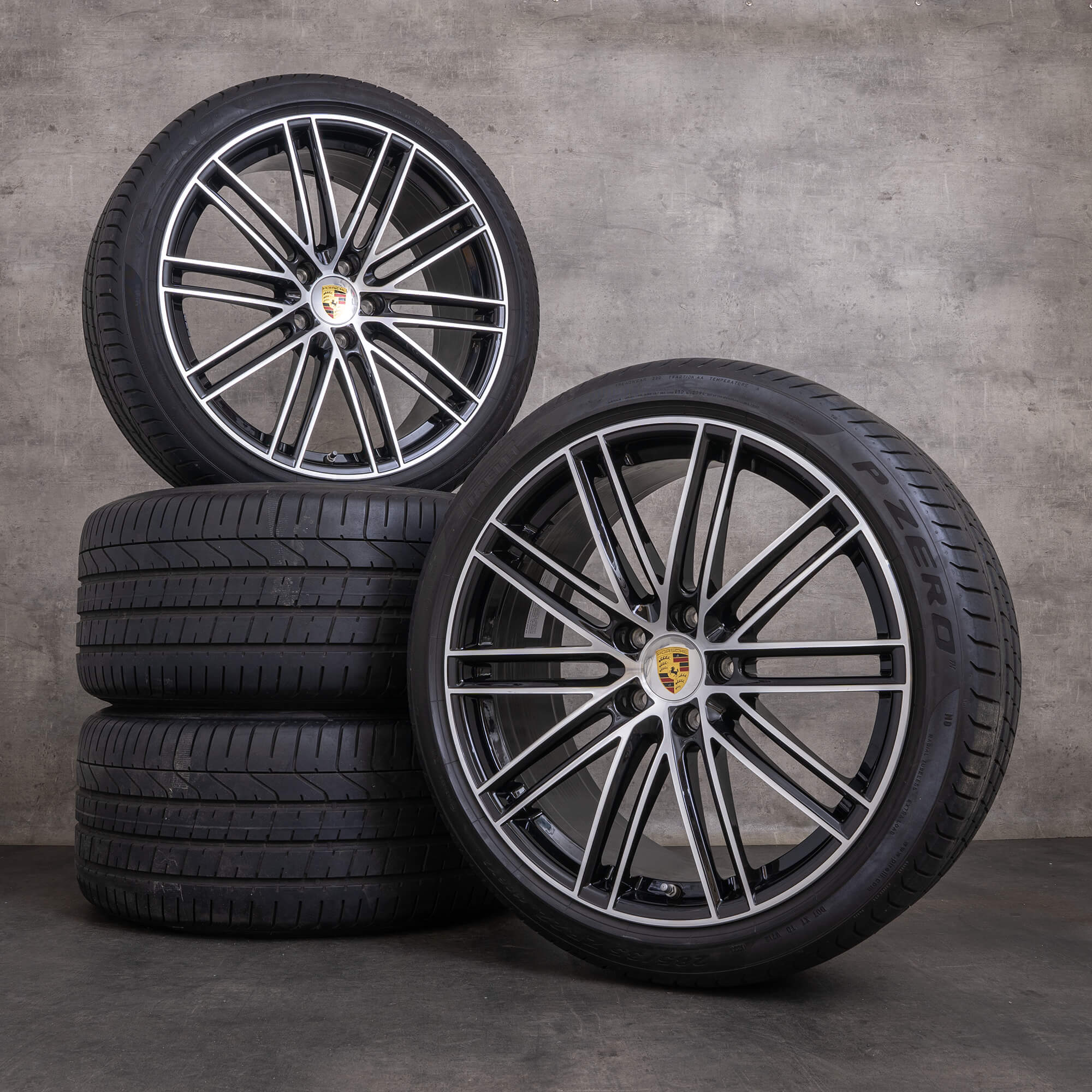 OEM Porsche Cayenne rims 22 inch 9YA II Coupé summer wheels 9Y0601025BR 9Y3601025AJ black glossy turned