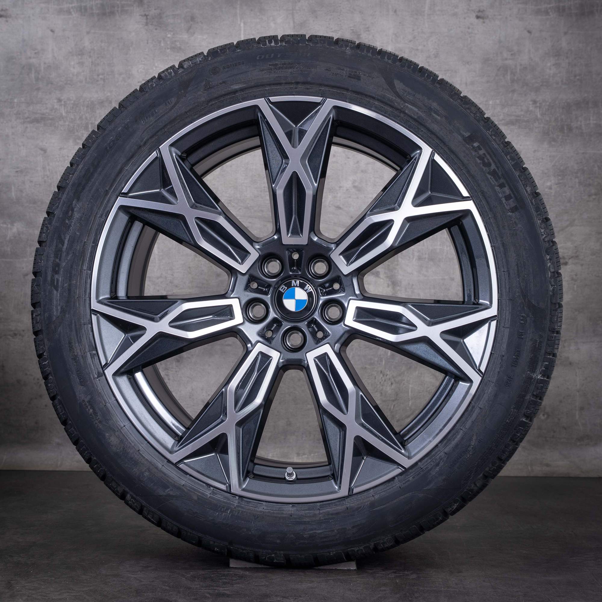 Oryginalne koła zimowe BMW serii 7 i7 X3 20 cali felgi G70 G45 stylizacja 905 5A19DE4 5A19DE5 midnight grey diamond cut NOWE