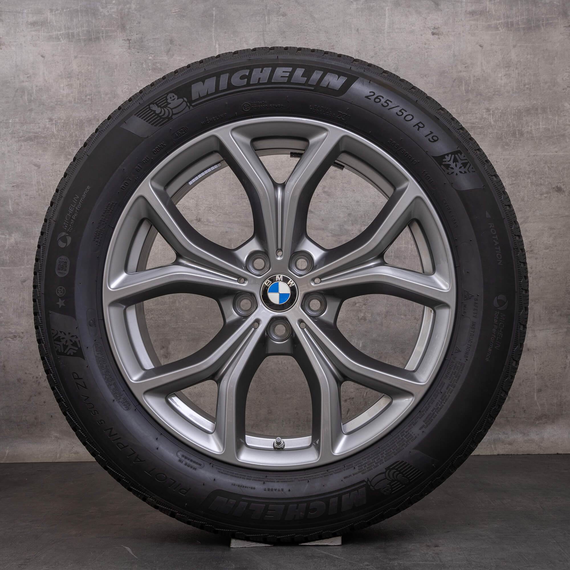 Original zimní pneu s disky BMW X5 X6 19" G05 G06 ráfky na auto styling 735 6883752 ferric grey