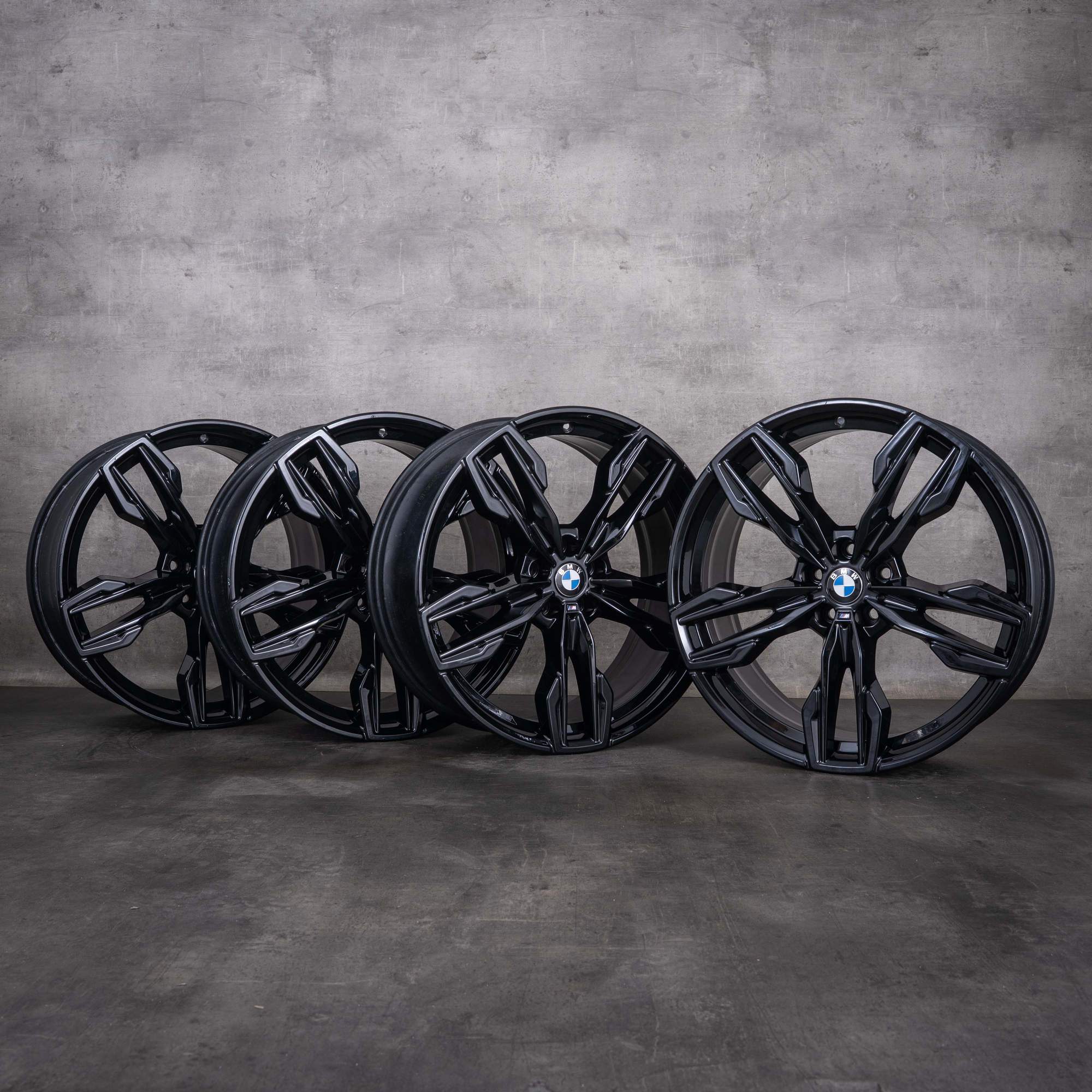 Jantes originais BMW X3 X4 de 21 polegadas G01 G02 Styling 718 M 7916272 7916273 preto a jato liso
