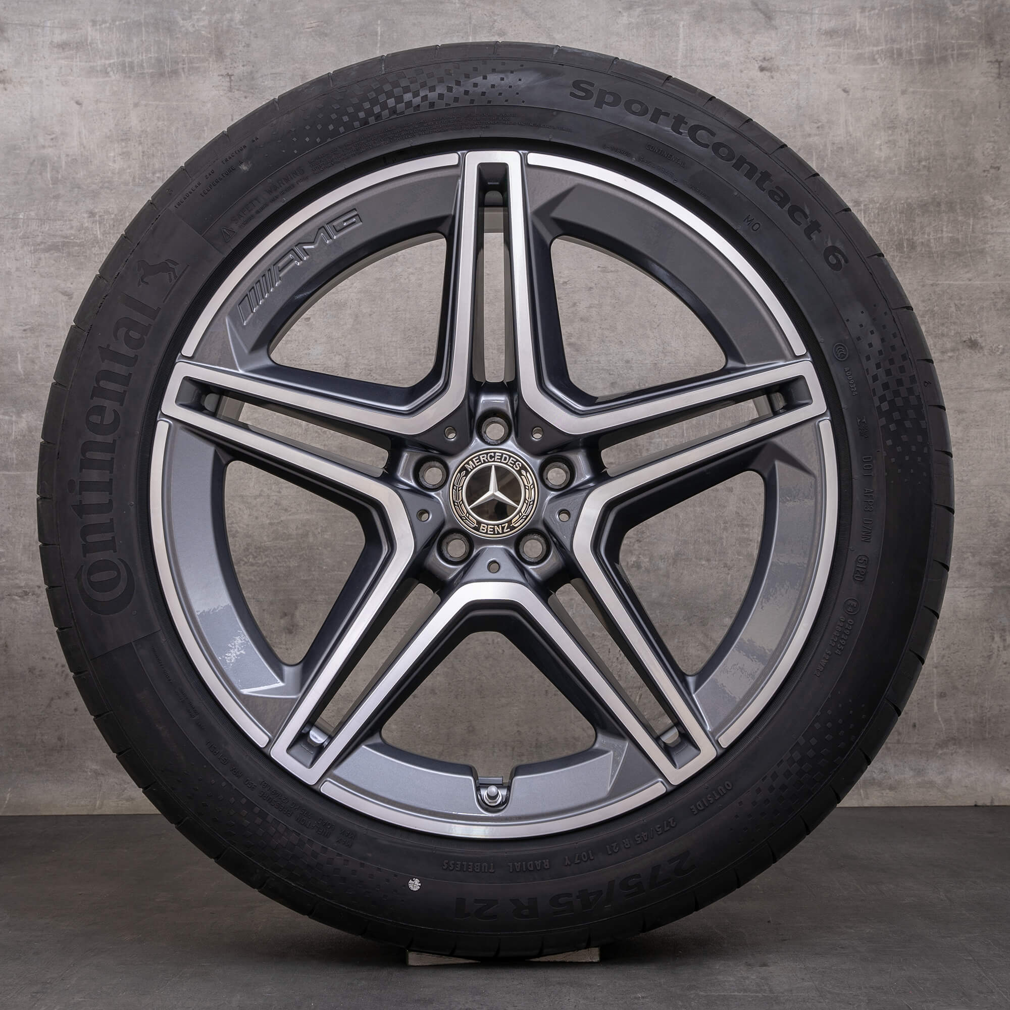 Llantas originales Mercedes GLS & 63 AMG de 21 pulgadas W163 X167 llantas verano A1674017300 A1674017400 gris himalaya torneado brillante