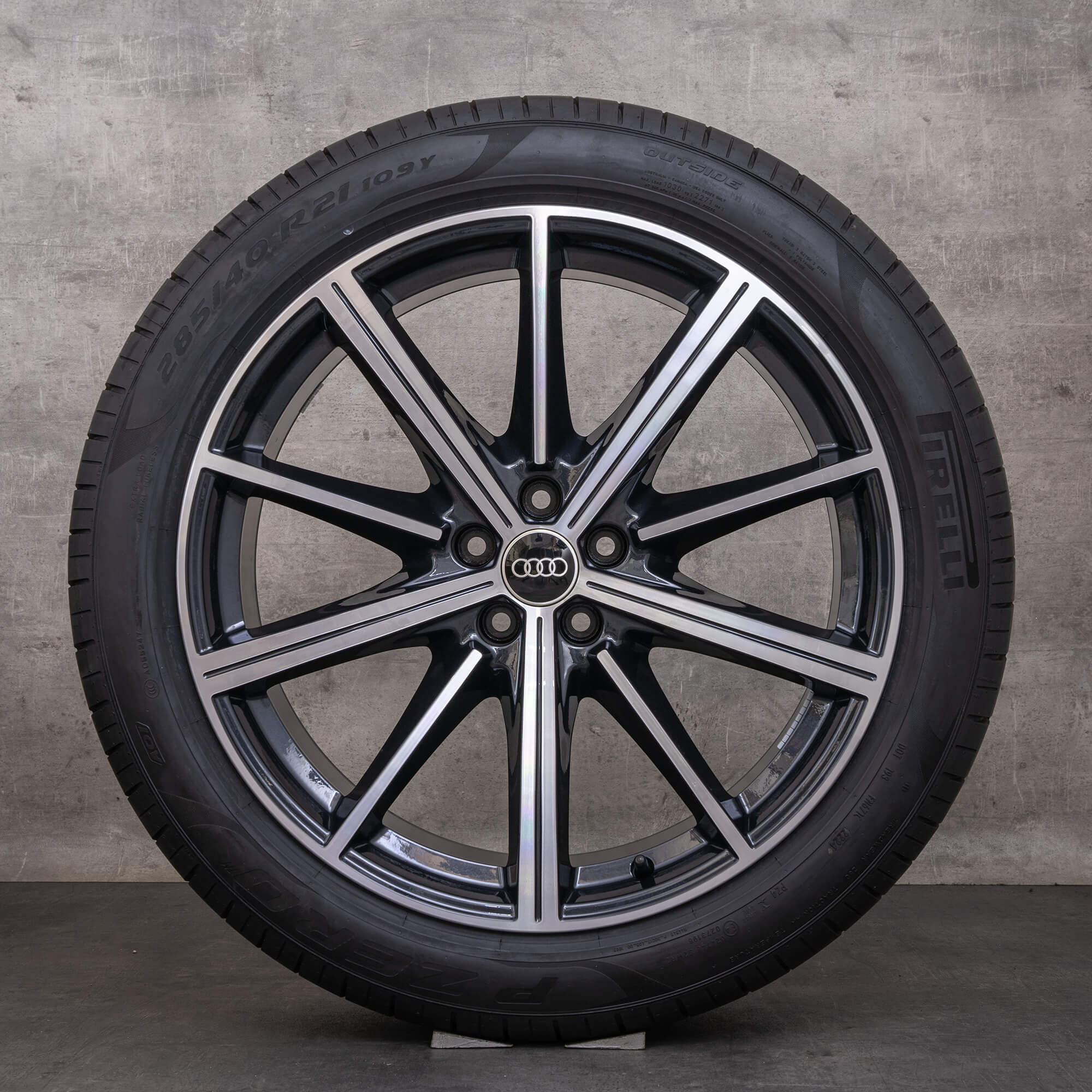 Original Audi Q7 SQ7 Felgen 21 Zoll 4M Sommerräder 4M0601025EE anthrazitschwarz glanzgedreht NEU