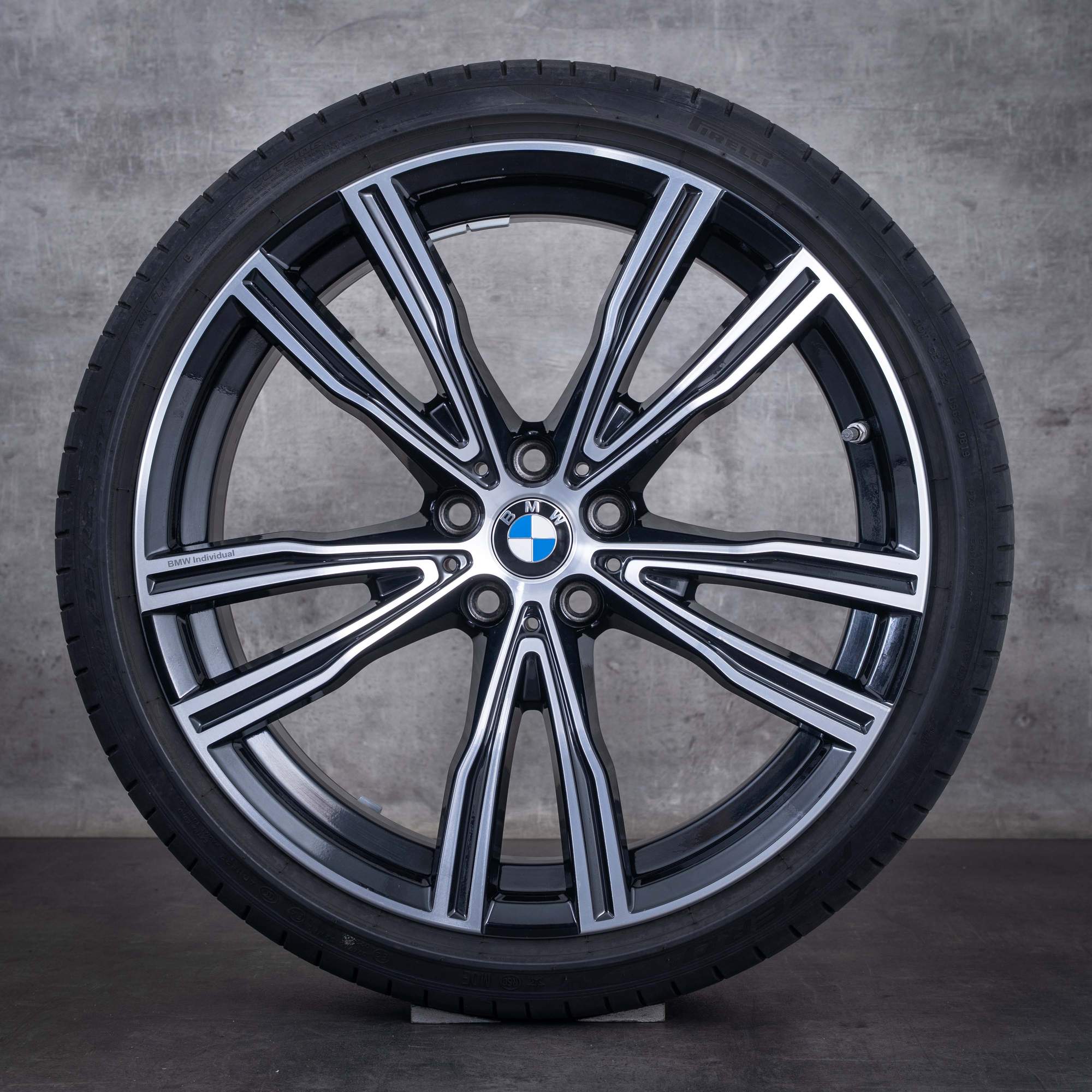 Alkuperäiset BMW 8-sarjan talvirenkaat 20 tuumaa G14 G15 G16 vanteet Styling 730 8072027 8072028 jet black uni etu diamond cut