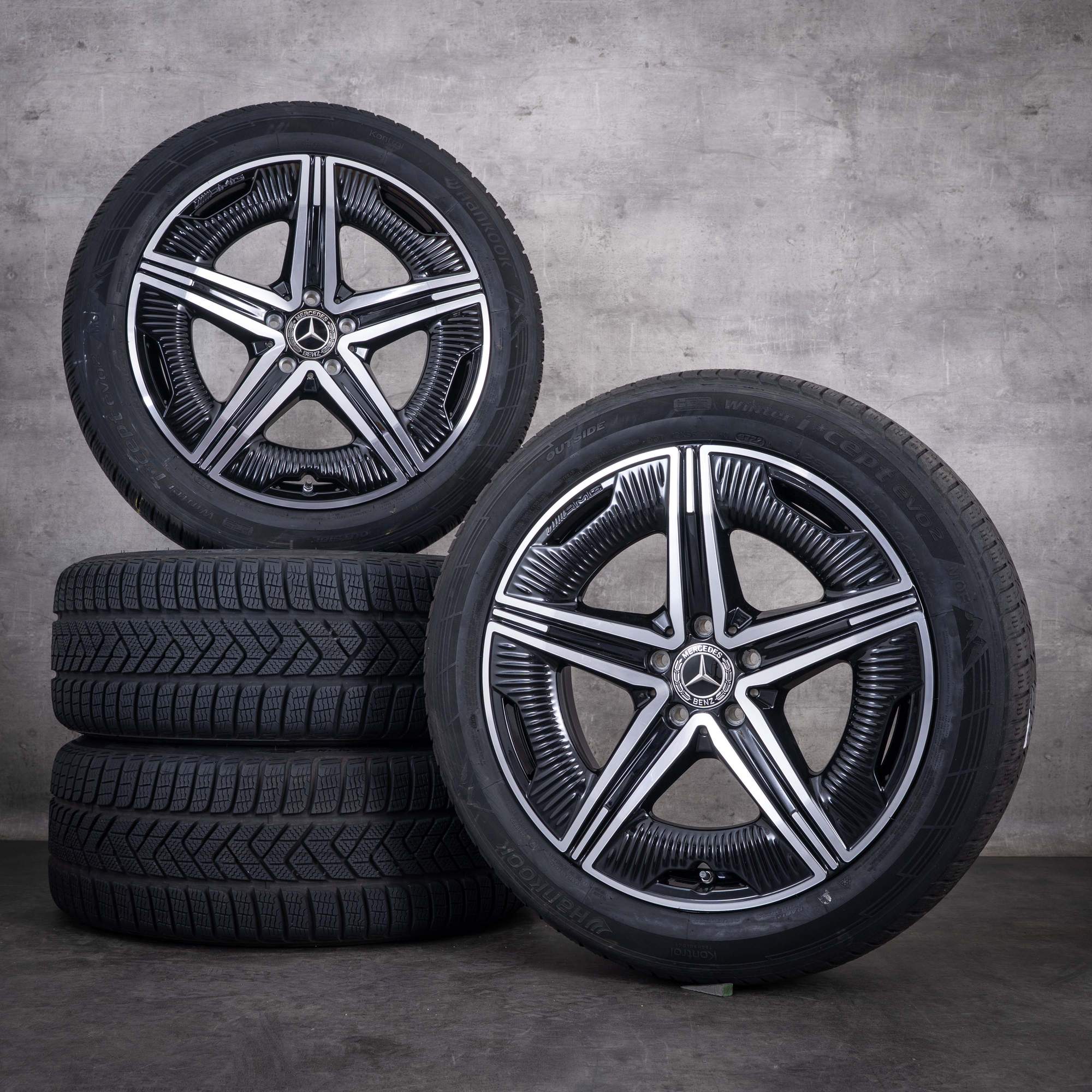 OEM Mercedes-Benz EQE AMG 19inch V295 winter wheels A2954012200 Aulfelgen black diamond cut