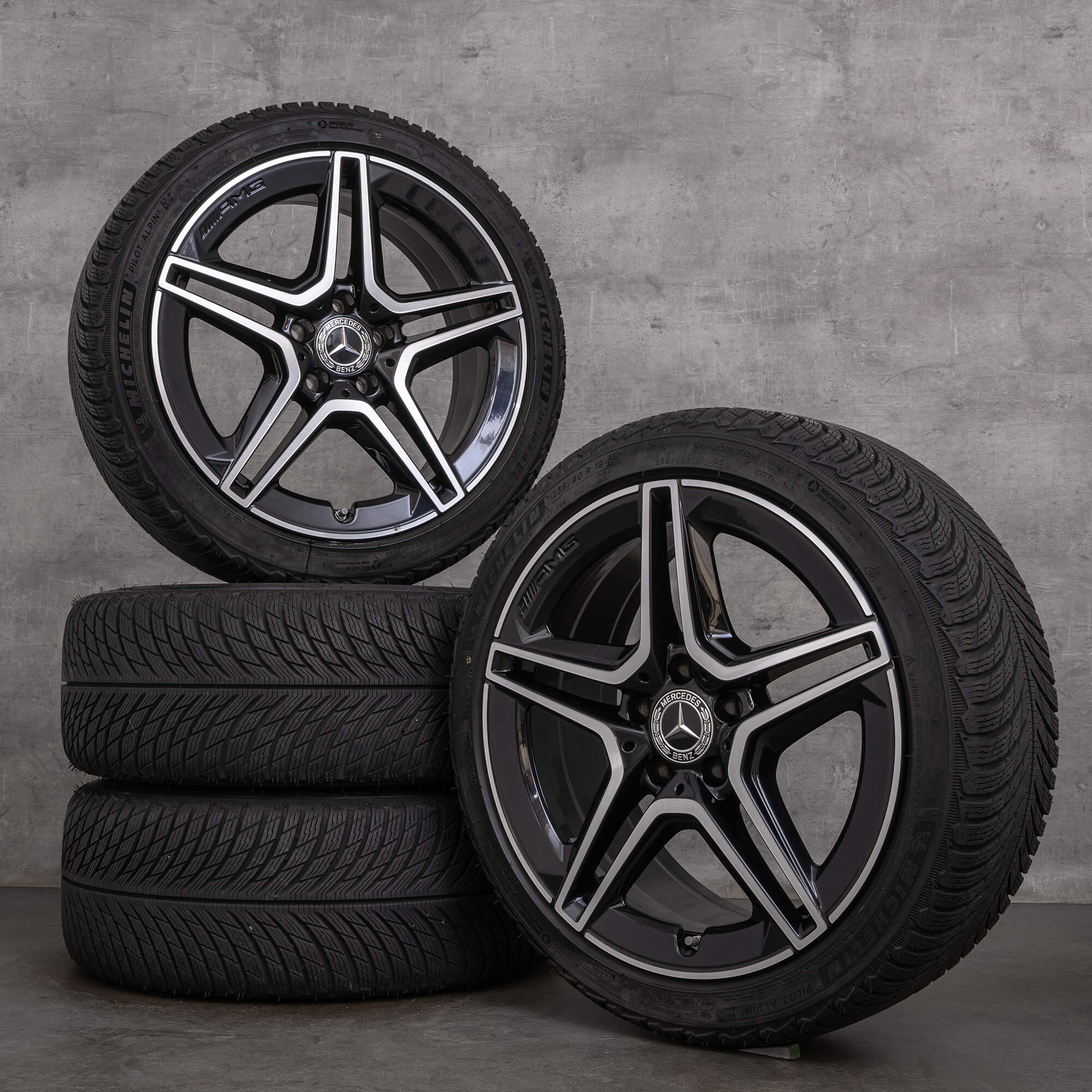 Original Mercedes Benz Classe A A35 AMG roues d'hiver 18 pouces W177 V177 jantes A1774011800 noir brillant