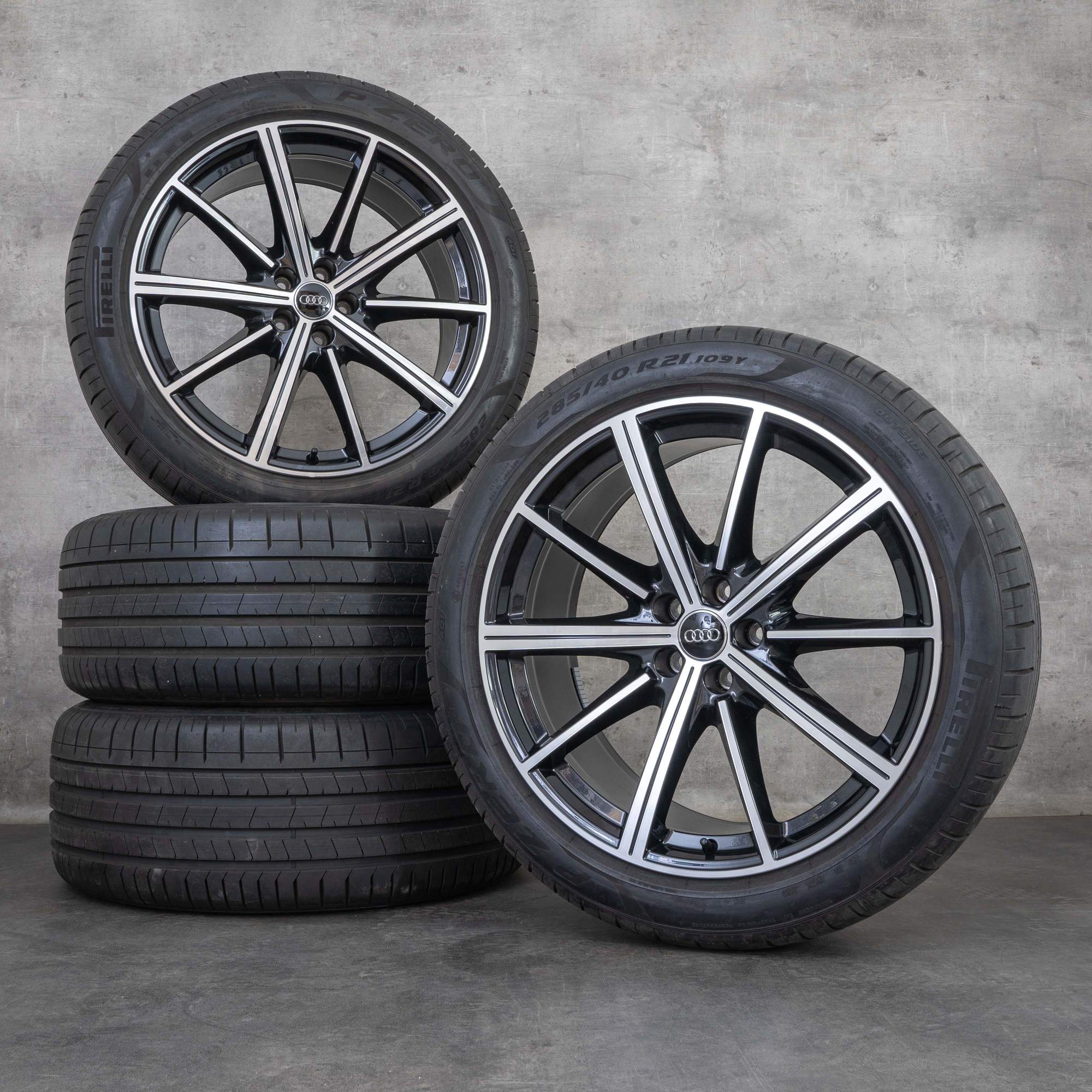Oryginał Audi Q7 SQ7 felgi 21 cali 4M koła letnie 4M0601025CC granit polerowane