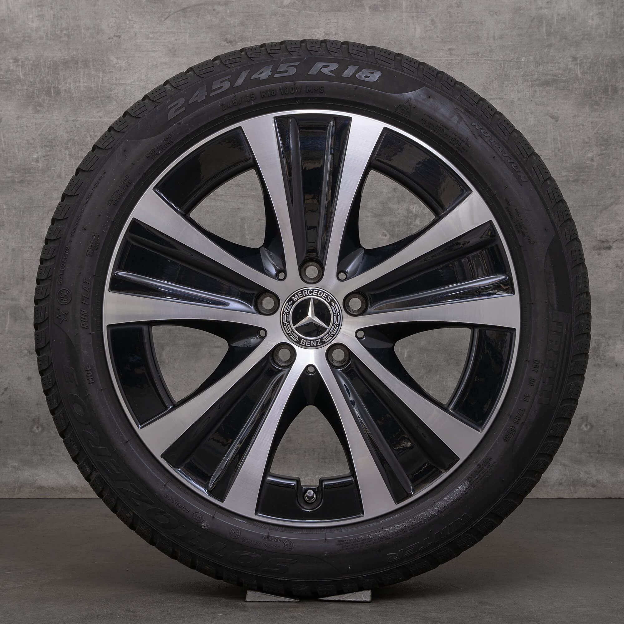 Genuine Mercedes Benz Clase E ruedas de invierno 18 pulgadas W213 S213 C238 A238 llantas DOT 22 A2134013700 negro pulido