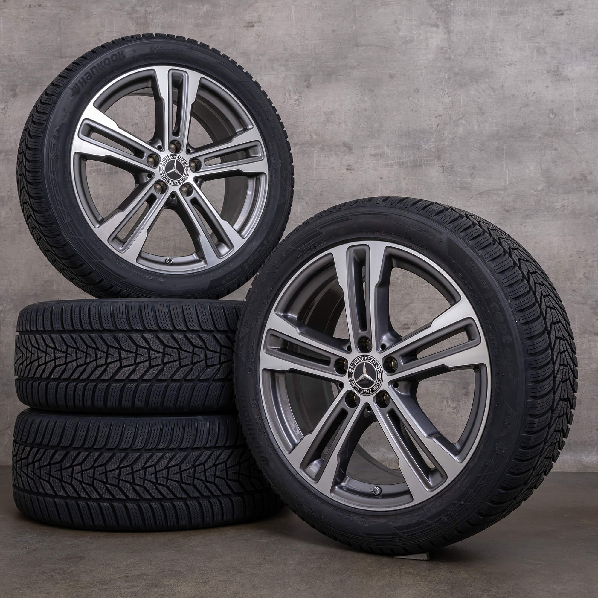 Original Mercedes Benz E-Klasse AMG Winterräder 18 Zoll W213 S213 C238 A238 A2134015700 himalaya grey glanzgedreht NEU