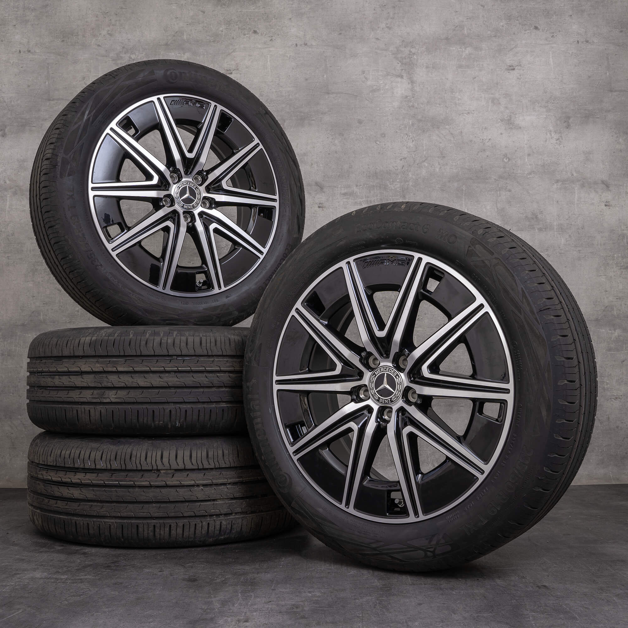 OEM Mercedes Benz AMG EQA EQB rims 19 inch H243 X243 summer wheels A2434012000 black glossy turned