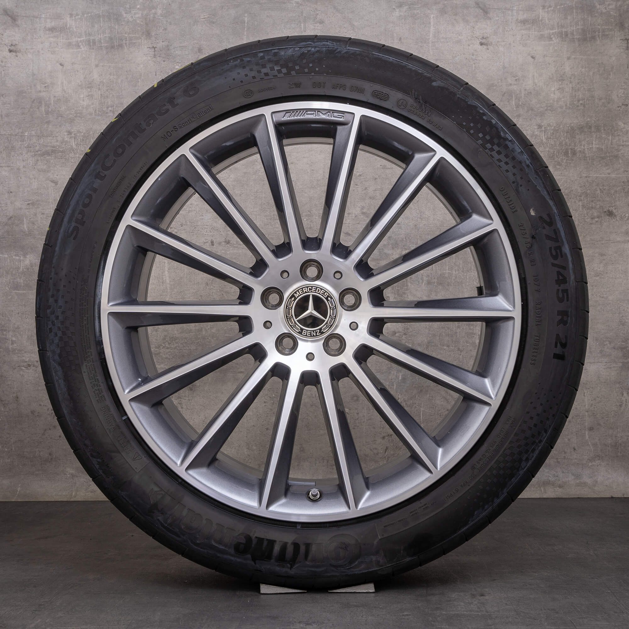 Original Mercedes Benz GLE AMG Winterräder 21 Zoll W167 V167 Felgen A1674013400 A1674013500 himalaya grey glanzgedreht