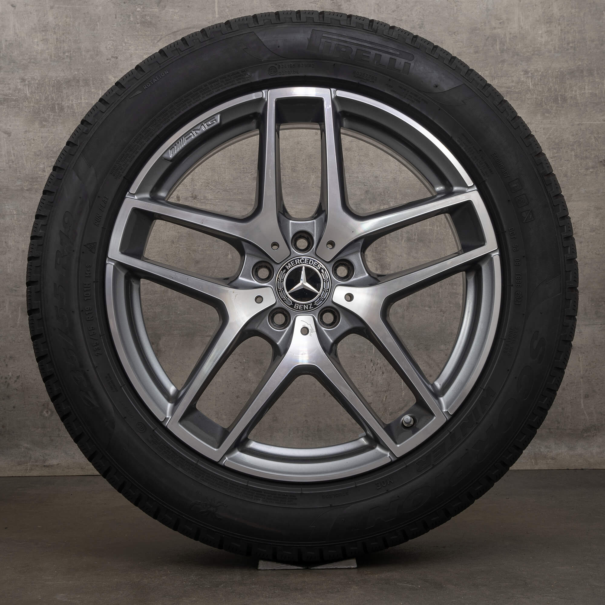 Alkuperäiset Mercedes Benz GLC & 43 AMG talvirenkaat 19 tuuman C253 X253 vanteet A2534011800 himalajanharmaa kiillotettu
