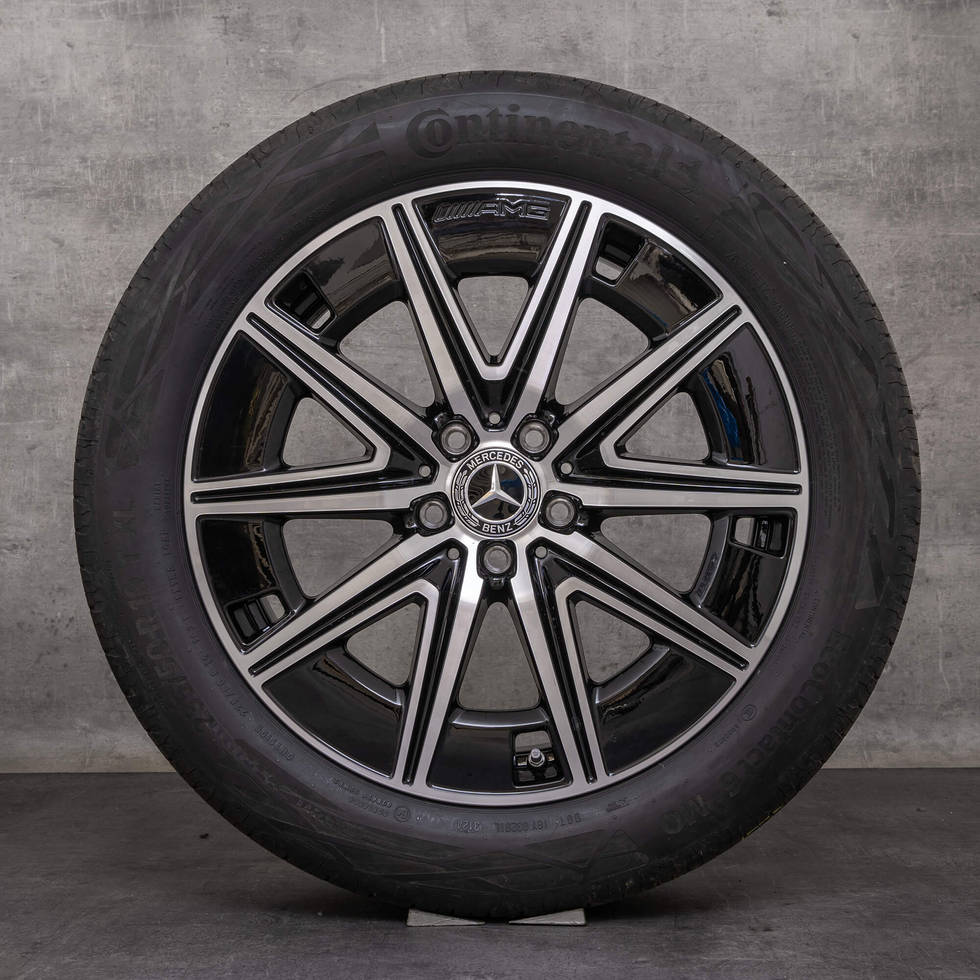 Jantes Mercedes Benz AMG EQA EQB de 19 polegadas H243 X243 jantes verão A2434012000 preto brilhante torneado