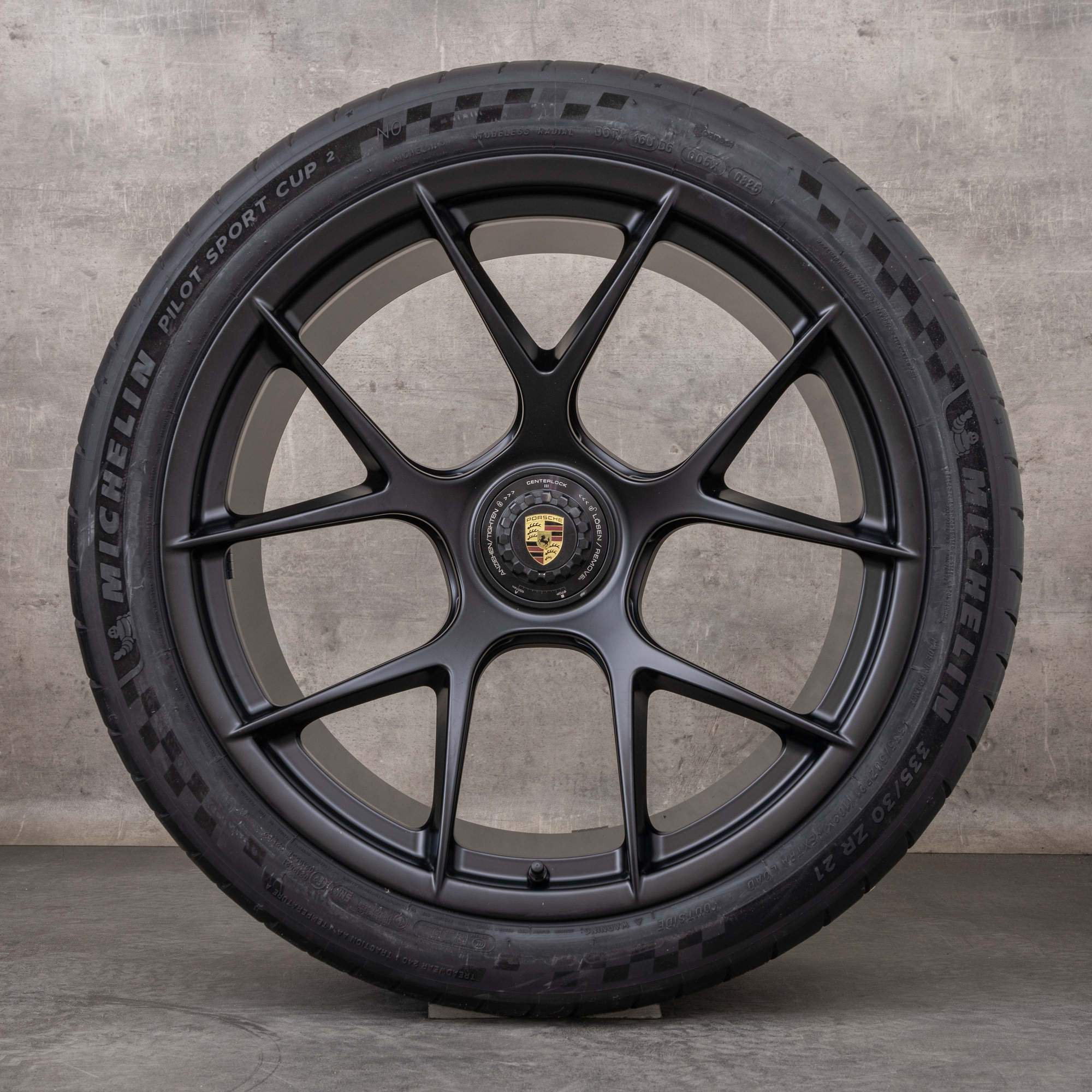 Original Porsche 911 GT3 RS Magnesium Felgen 20 21 Zoll 992 Sommerräder 9GT601025AL 9GT601025AM schwarz matt