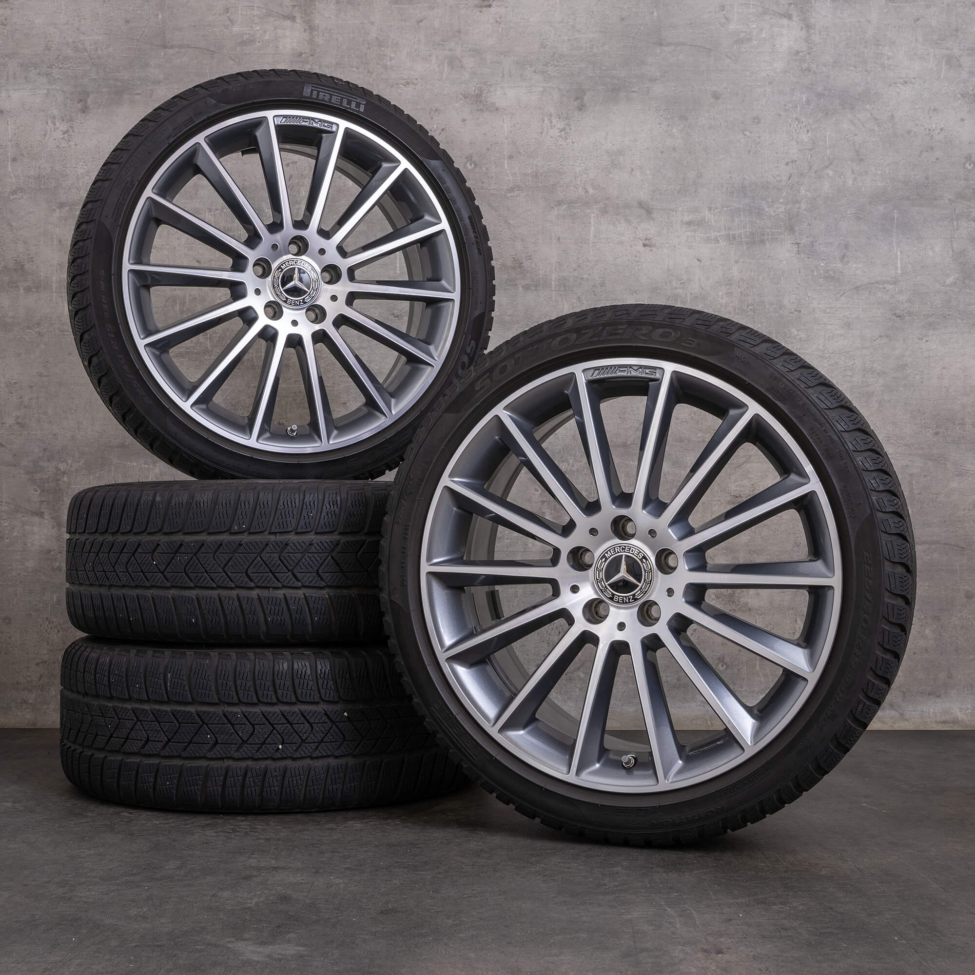 Orijinal Mercedes Benz A B Sınıfı CLA jantlar 19 inç W177 V177 W247 C118 X118 yaz jant lastik A1774011600 himalaya gri diamond tornalanmış