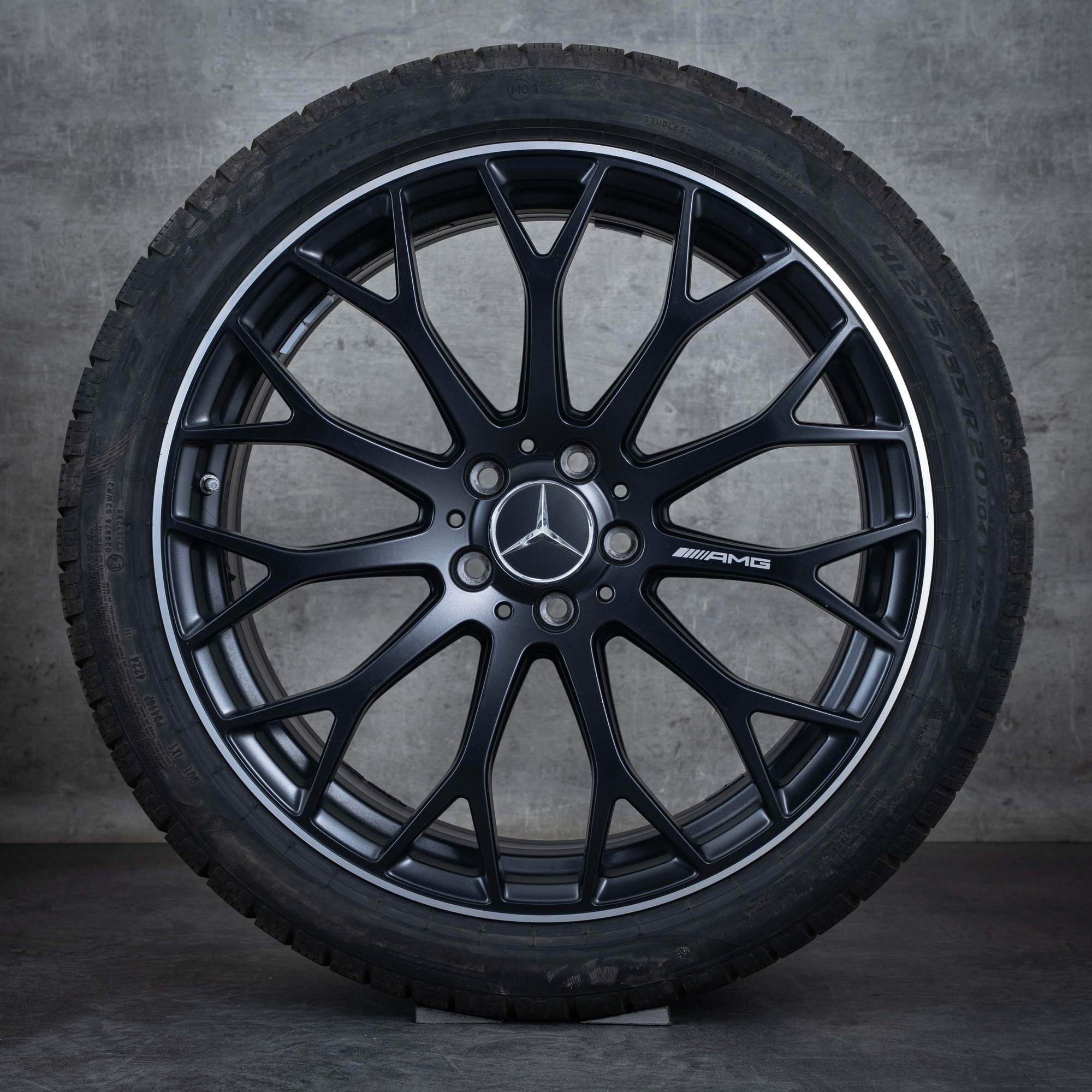 Alkuperäiset Mercedes Benz C-sarjan 63 S E AMG vanteet 20 tuuman W206 S206 kesäpyörät A2064013100 A2064013200 musta matta kiillotettu pinta