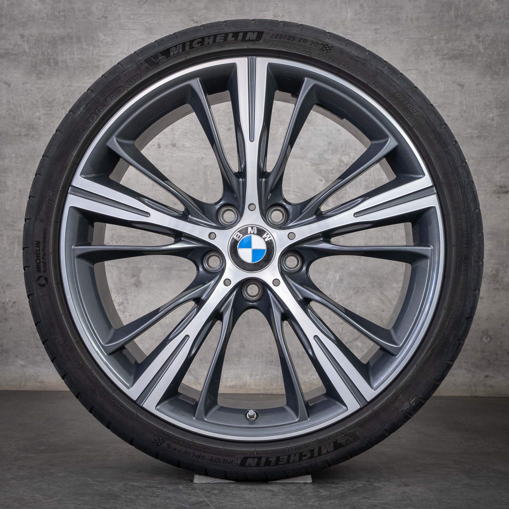 Original BMW 3er 4er Felgen 20 Zoll F30 F31 F32 F33 F36 Gran Coupe Sommerräder Styling 660 6872158 6872159 orbit grey glanzgedreht