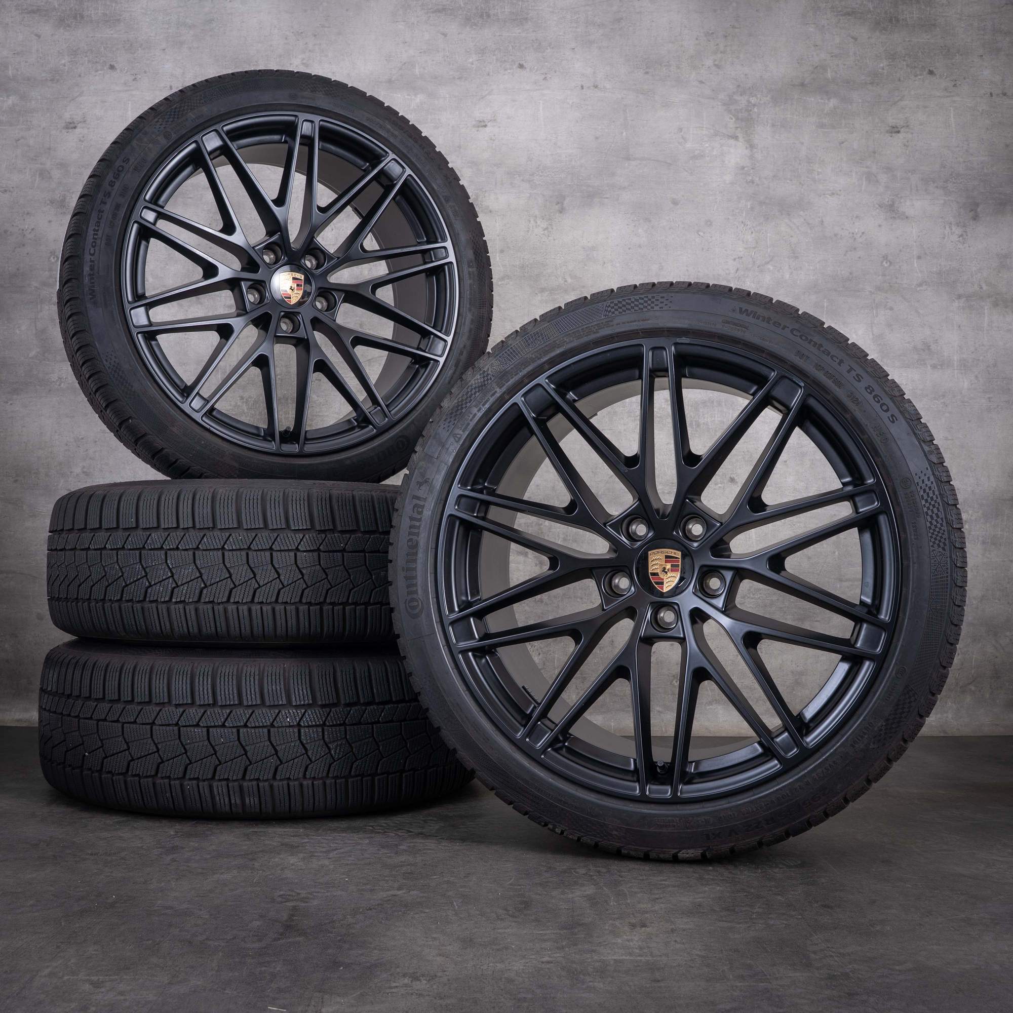 Original Porsche Macan Electric Winterräder 22 Zoll H2 Felgen 95C044600L schwarz matt