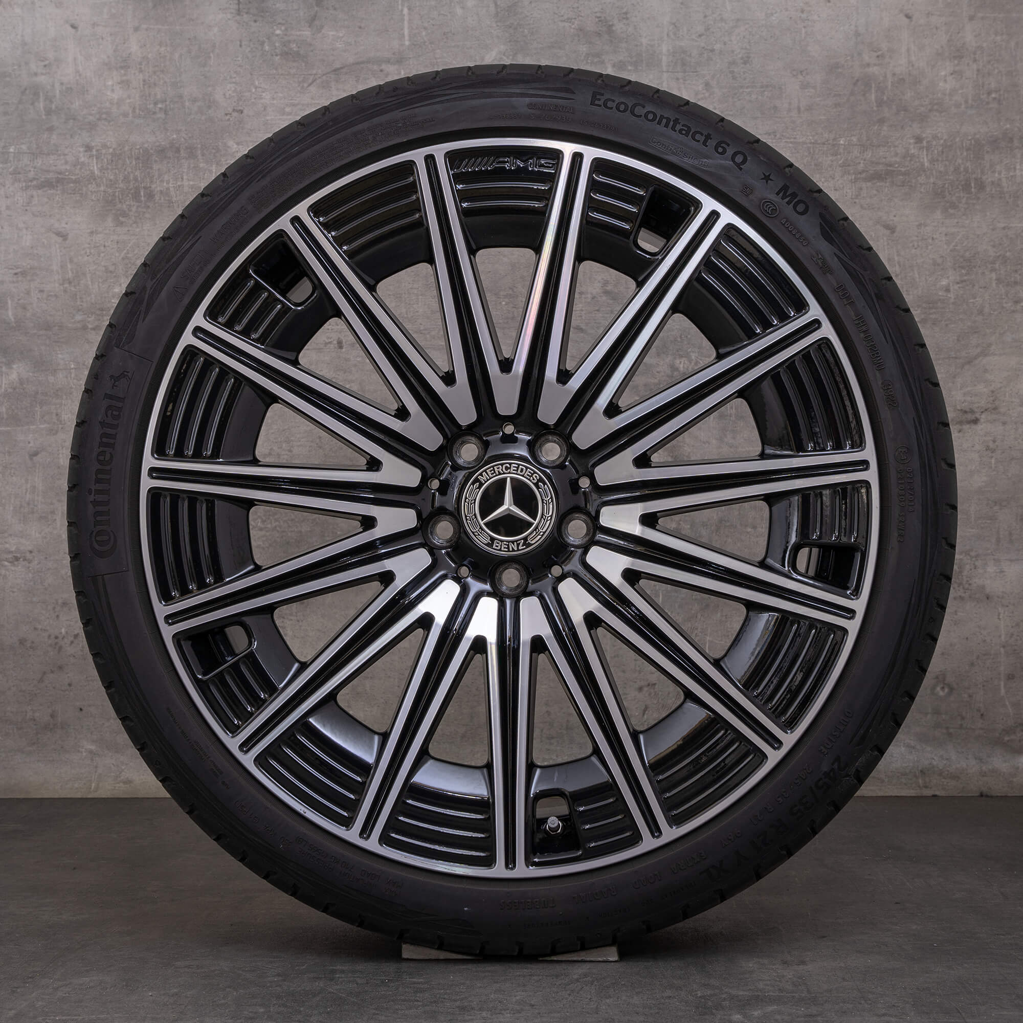 OEM Mercedes Benz E-Class Rims 21 inch W214 S214 summer wheels A2144010700 A2144010800 black glossy turned
