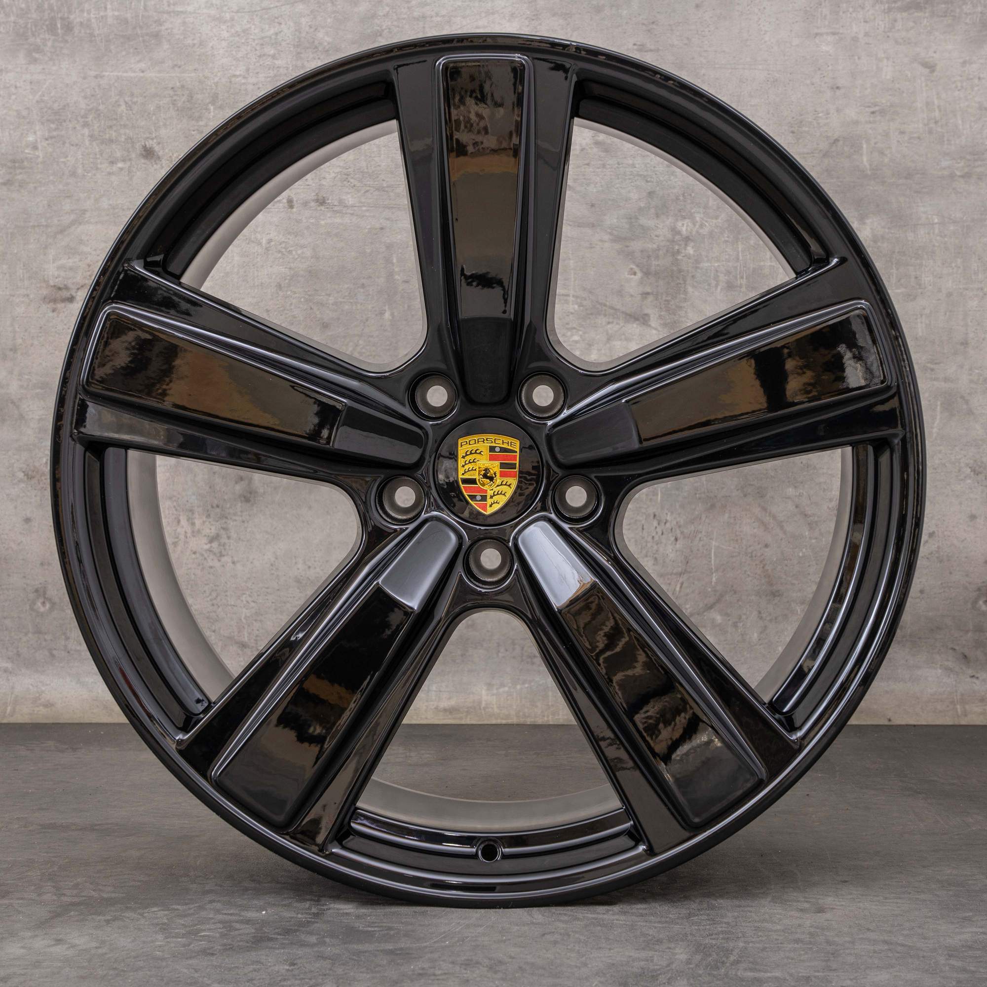 Alkuperäinen Porsche Cayenne Coupé GTS Hybridit 9Y0 II -vanteet 22 tuumaa 9Y0601025EA 9Y3601025CE Exclusive Design mustat kiiltävät