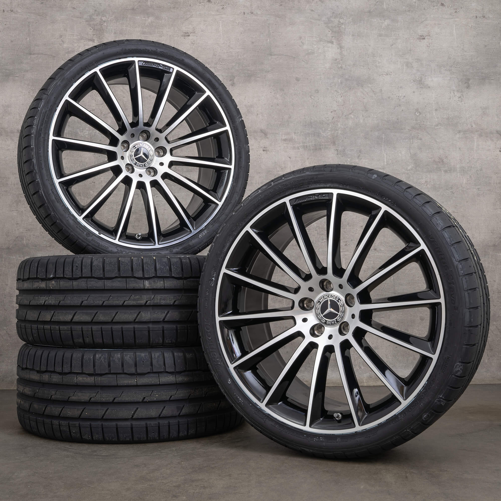 OEM Mercedes Benz CLS AMG wheels 20 inch W257 C257 Sommerrder A2574011900 A2574012000 black glossy turned NEW