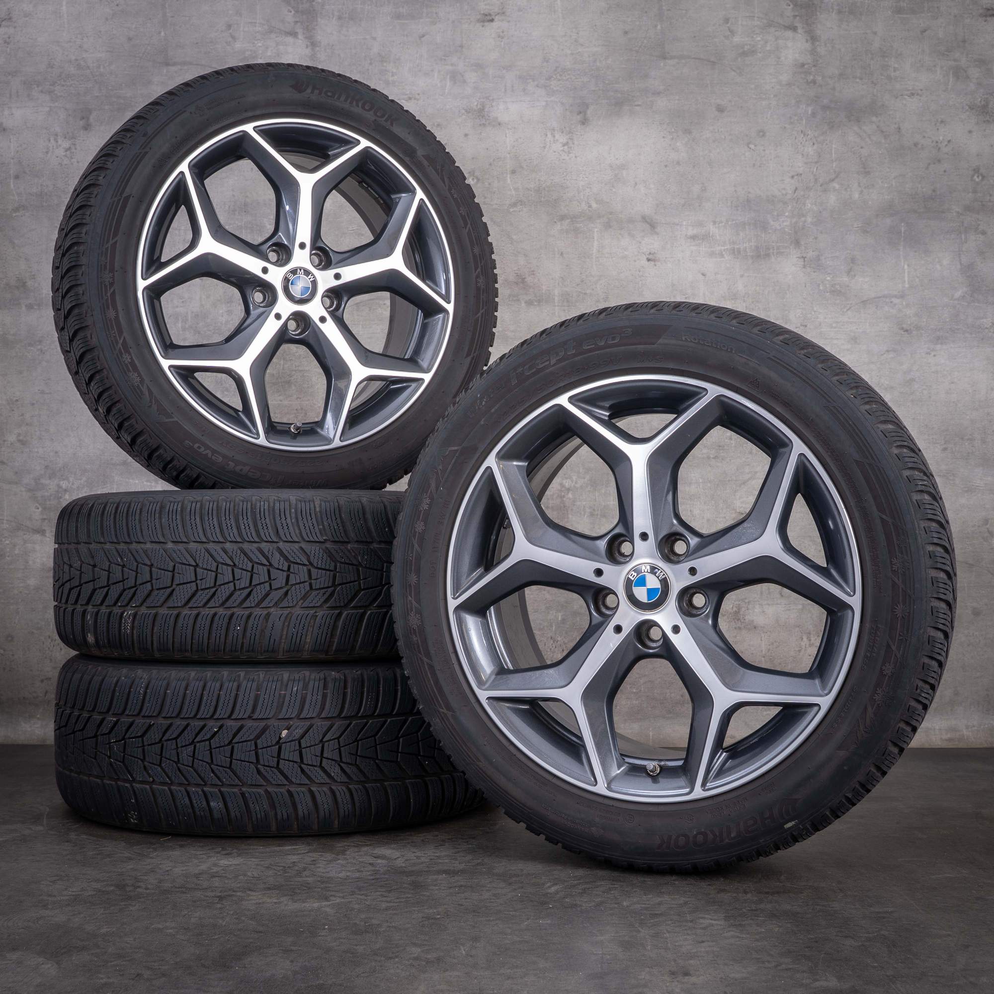 Alkuperäiset BMW X1 X2 -talvirenkaat 18 tuumaa F48 F39 -vanteet Styling 569 6856070 orbit grey diamond cut