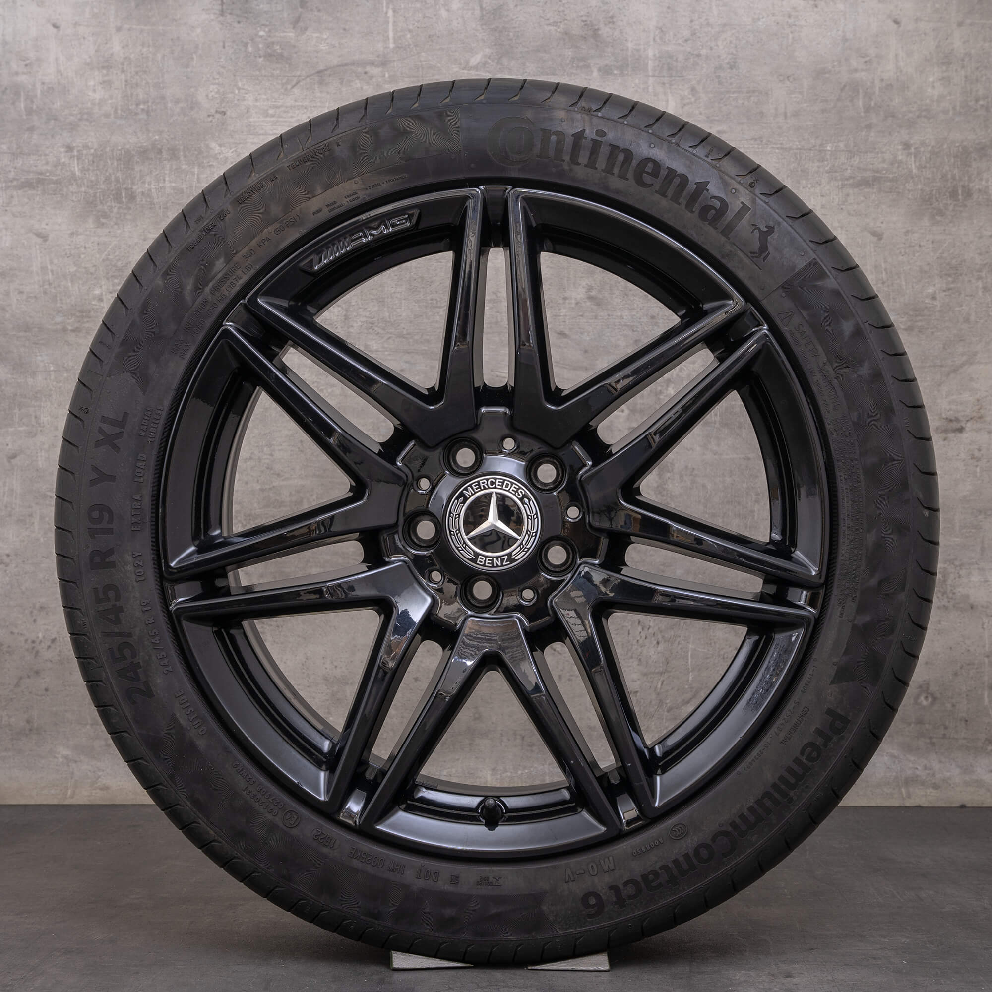 Original Mercedes Benz V-Class AMG jante vară 19 inch W447 Vito A4474015100 negru lucios