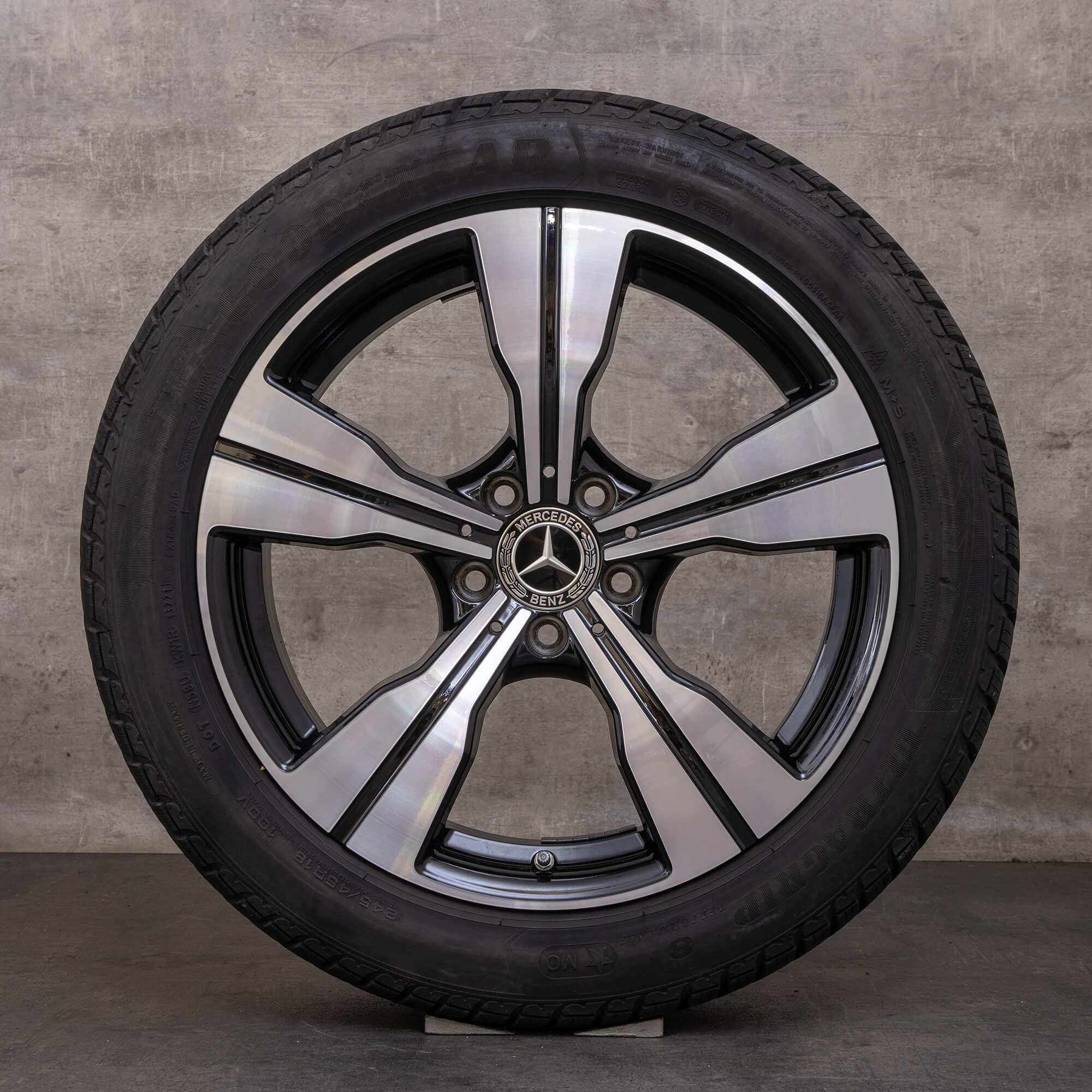 OEM Mercedes Benz C-Class snow tire packages 18 inch All Tarrain X206 Rims A2064014000 black glossy turned