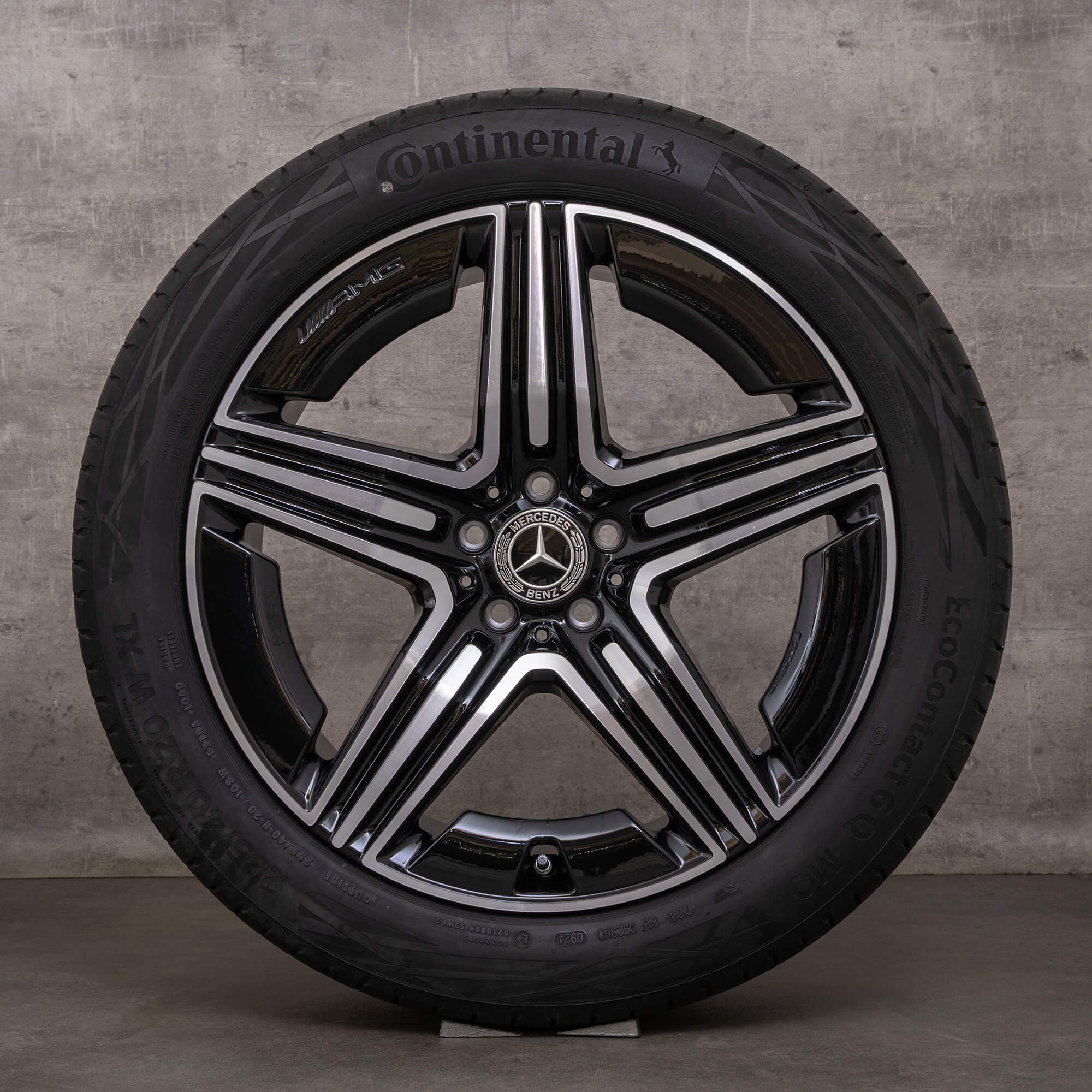 Originální letni alu kola Mercedes Benz GLC AMG 20" X254 C254 A2544010600 A2544010700 černá lesklá soustružená