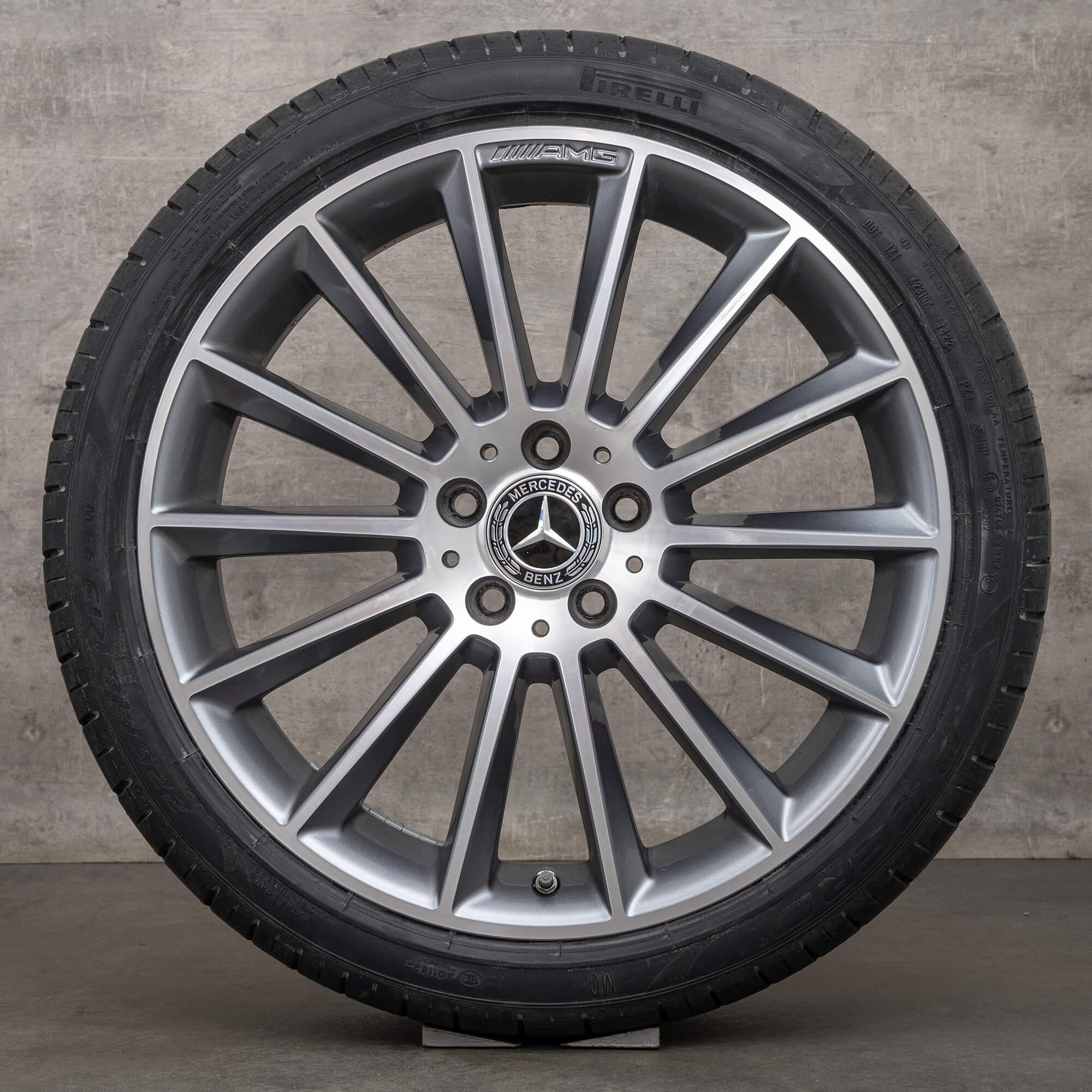 Orijinal Mercedes Benz A B Sınıfı CLA jantlar 19 inç W177 V177 W247 C118 X118 yaz jant lastik A1774011600 himalaya gri parlak tornalanmış