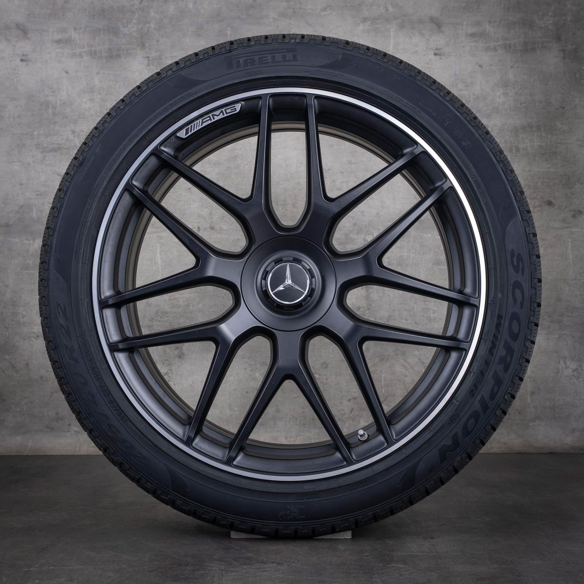 Alkuperäiset Mercedes Benz GLE 53 63 AMG -vanteet 22 tuumaa X167 C167 Hybridit-kesäpyörät A1674015601 A1674015701 musta matta kiillotettu