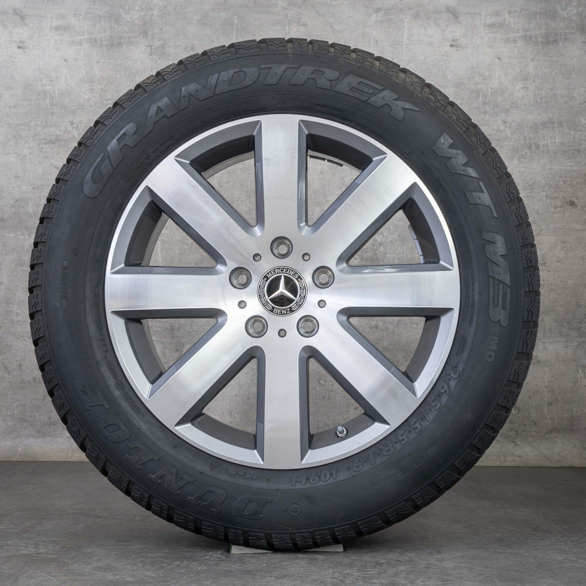 Alkuperäiset Mercedes Benz G-sarjan talvirenkaat 19 tuuman W463A G500 vanteet A4634011000 himalajanharmaa Kiillotettu