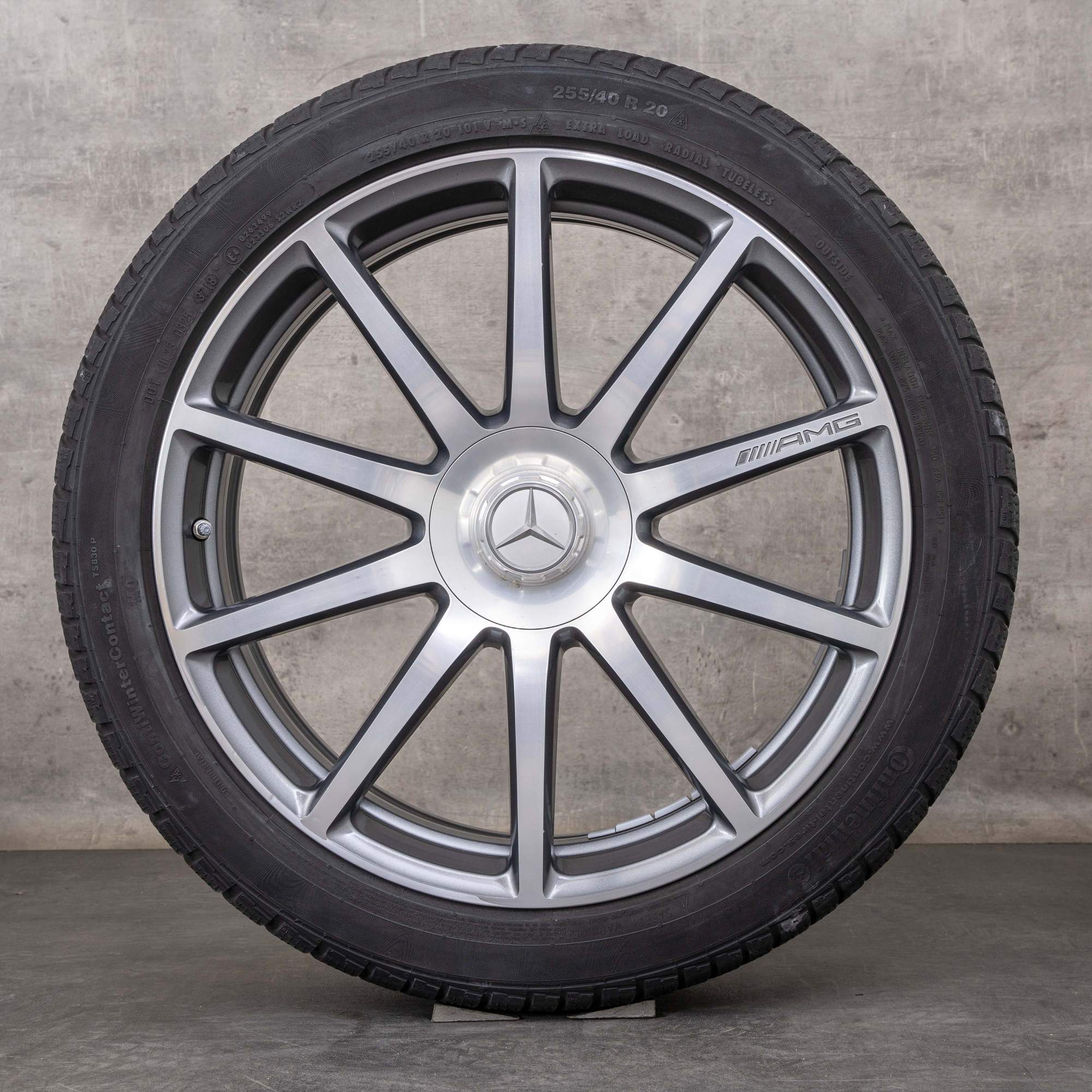 Original Mercedes Benz S-Klasse S63 S65 AMG Winterräder 20 Zoll W222 C217 A217 Felgen A2224010600 A2224010700 himalaya grey glanzgedreht