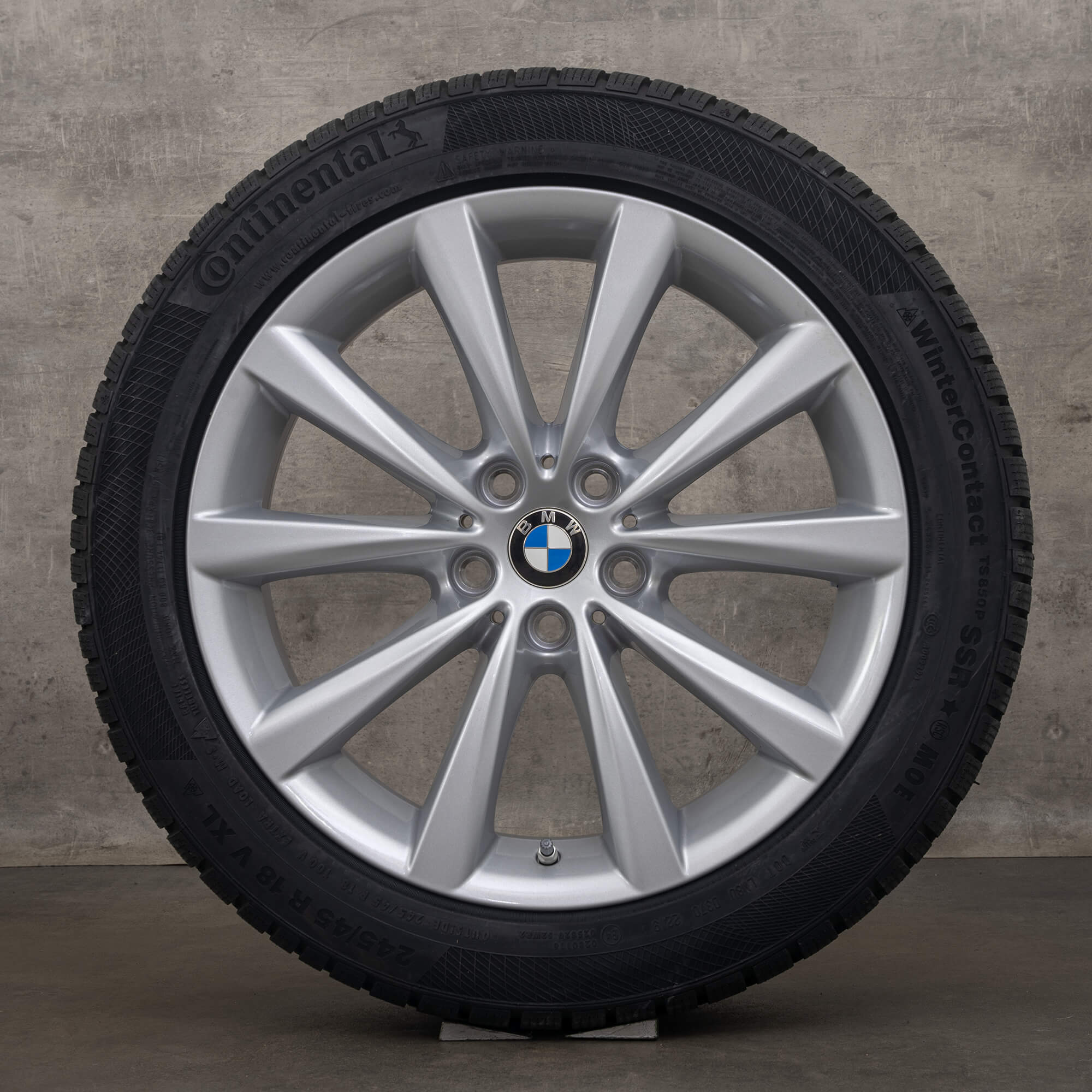 Original BMW 5-serie 8-serie vinterhjul 18 tommer G30 G31 G14 G15 G16 fælge styling 642 6867338 sølv NYT