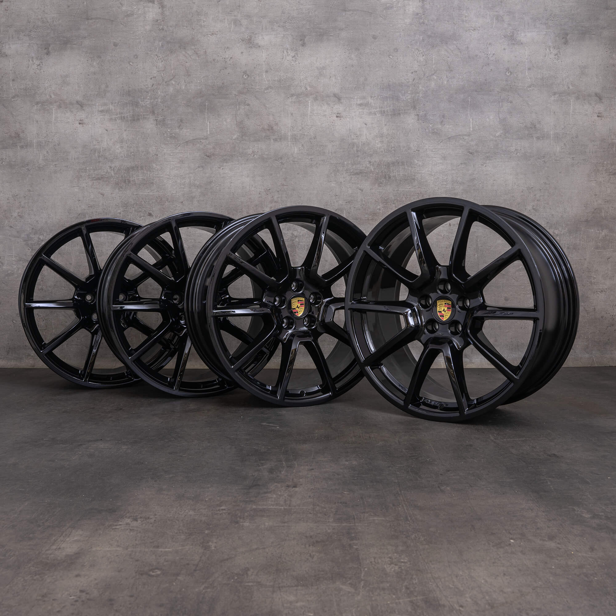 Originale Porsche Macan felger 20 tommer II S 95B601025BH 95B601025BJ svart blank