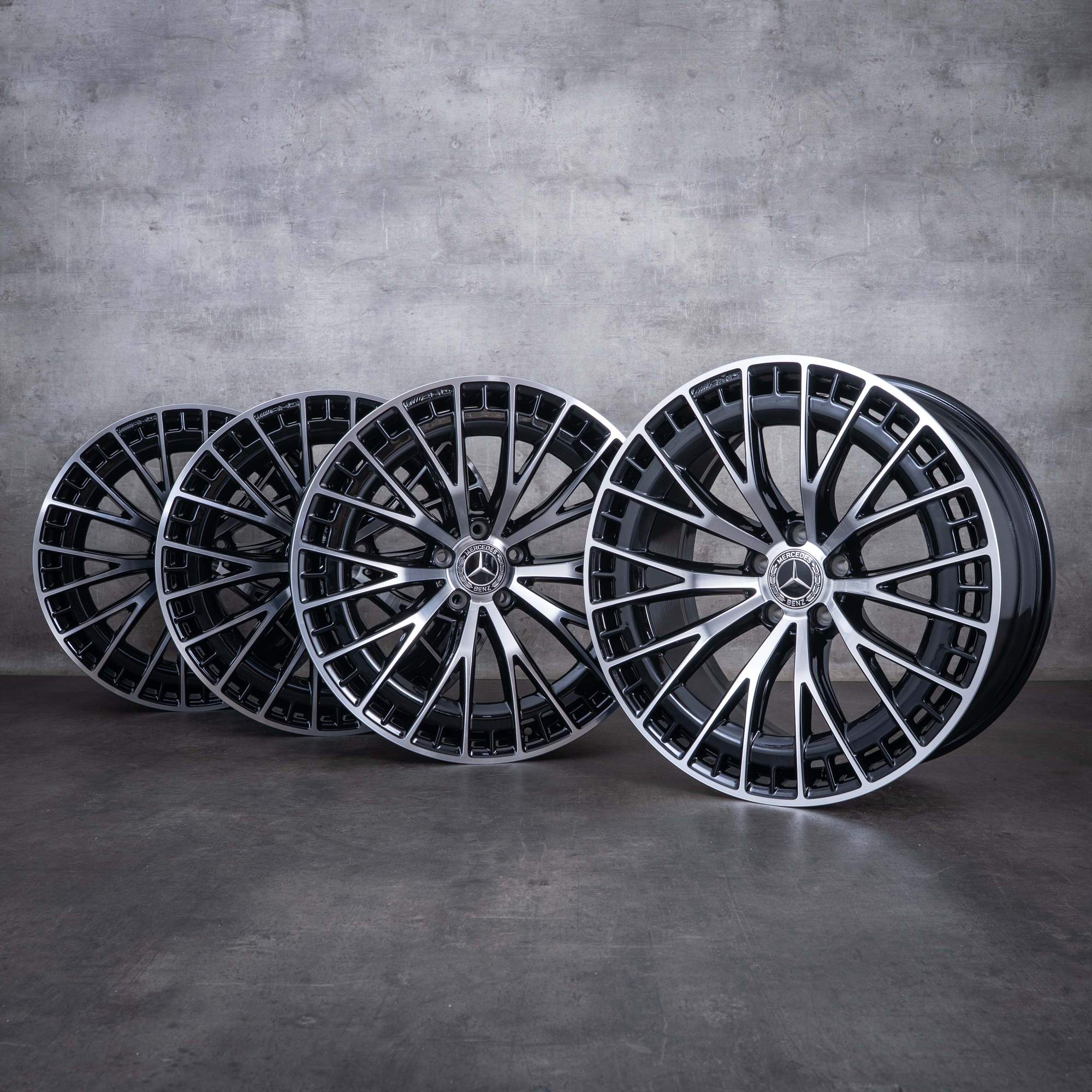 Oryginalne felgi Mercedes-Benz CLE 53 AMG 20 cali C236 A236 4Matic A2364012900 A2364013000 czarne przednie z felgami z technologią diamond cut NOWE