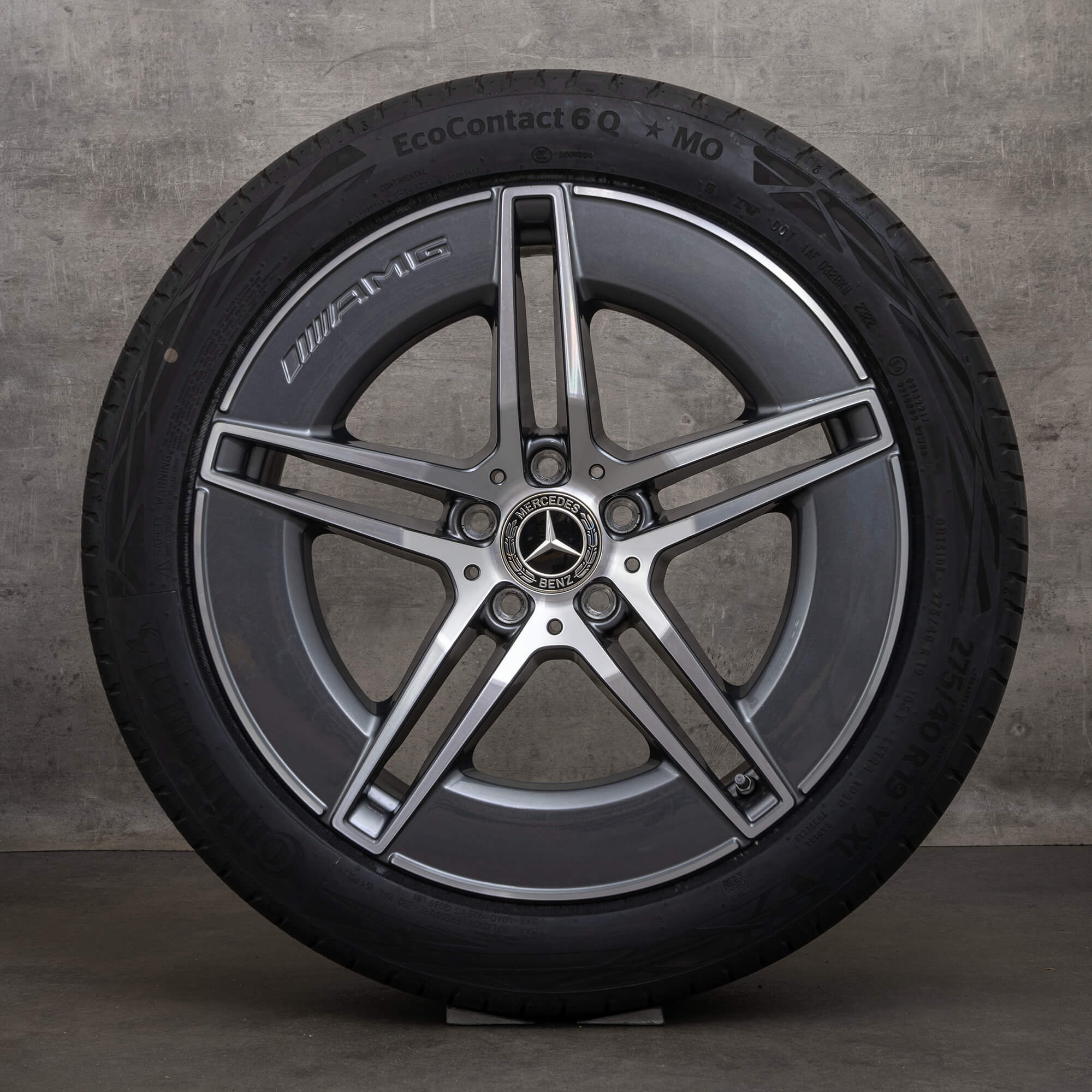Originale Mercedes Benz E-klasse AMG fælge 19 tommer W214 S214 sommerdæk A2144010300 A2144010400 himalaya grey glossy turned